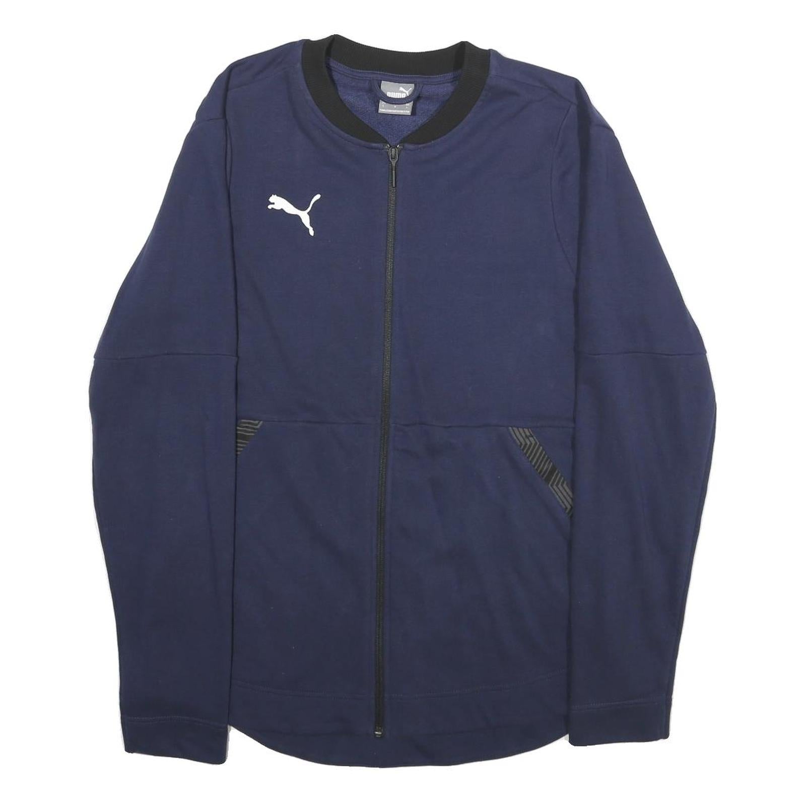 PUMA Mens Navy Blue Cotton Blend Zip Jacket L Sportswear Casual Active Refurbished - N/A refurbished available on Cerqular