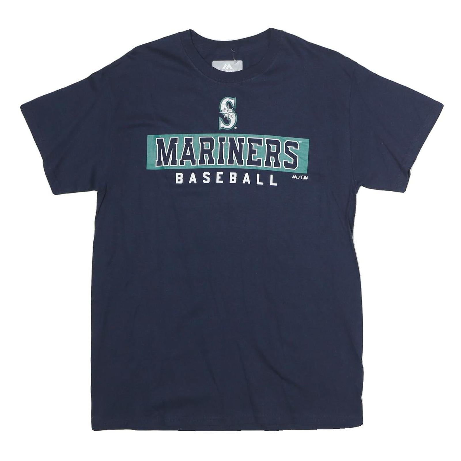 MAJESTIC Mens Navy Mariners Baseball Graphic T-Shirt M Short Sleeve Crew Neck Refurbished - N/A refurbished available on Cerqular