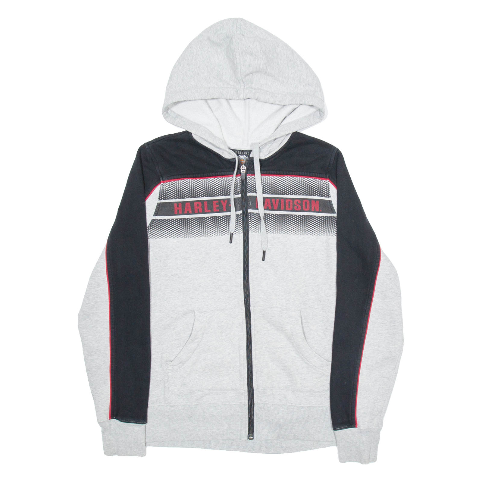 HARLEY DAVIDSON Mens Grey Hoodie Full Zip M Refurbished - N/A refurbished available on Cerqular