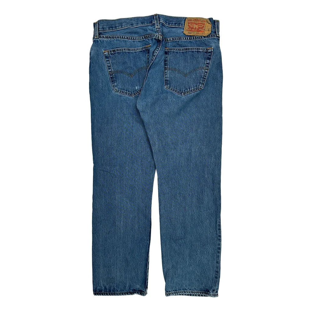 Levis 501 Jeans - 36W 31L Blue Denim Refurbished - Thrifted (note: this is a term often used to describe second- refurbished available on Cerqular