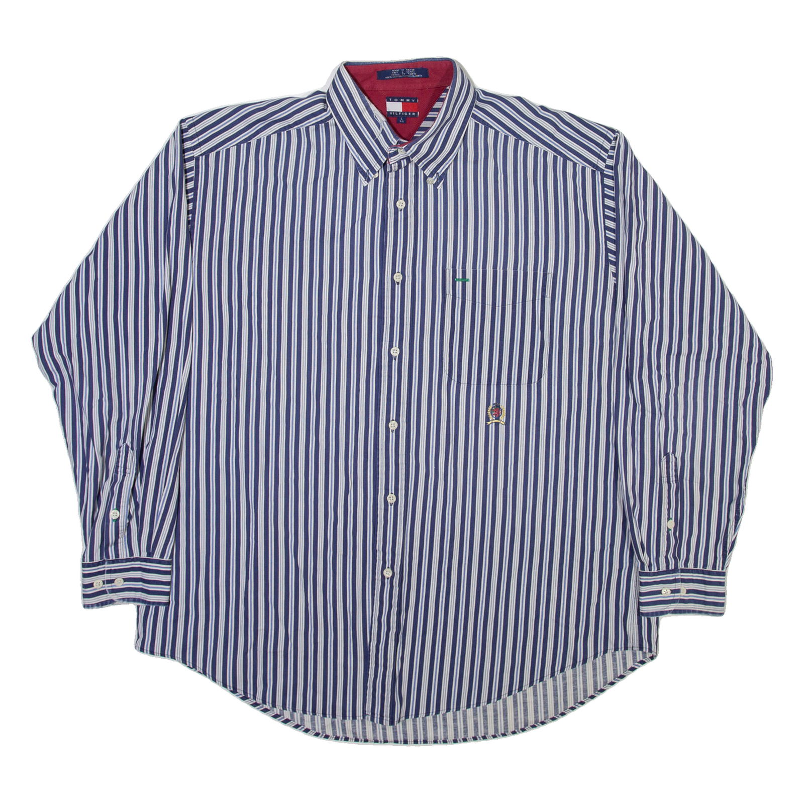 TOMMY HILFIGER Mens Shirt Blue Striped Long Sleeve L Refurbished - N/A refurbished available on Cerqular