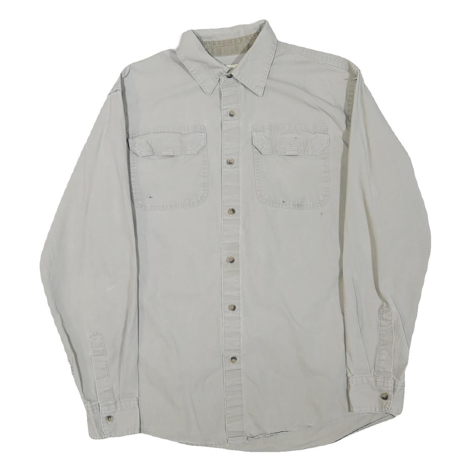 WRANGLER Mens Beige Cotton Blend Casual Shirt M Long Sleeve Button Front Refurbished - N/A refurbished available on Cerqular