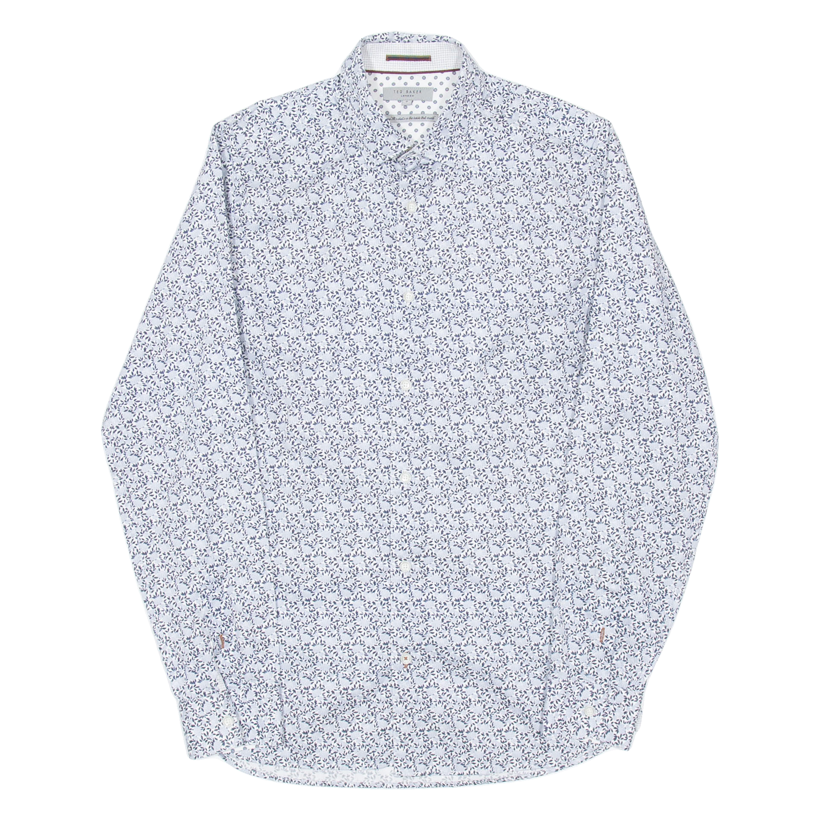TED BAKER Mens Shirt Blue Floral Long Sleeve XS Refurbished - N/A refurbished available on Cerqular