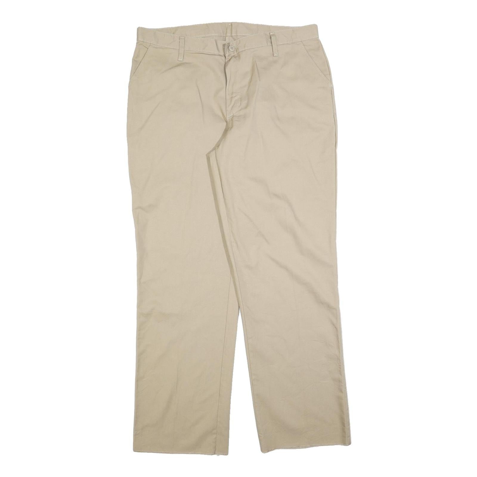 RED KAP Mens Cotton Blend Beige Regular Fit Straight Leg Trousers W38 L32 Refurbished - N/A refurbished available on Cerqular