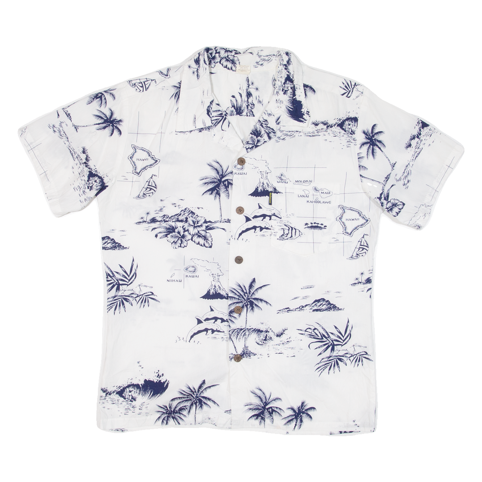 Mens Hawaiian Shirt White Floral S Refurbished - N/A refurbished available on Cerqular