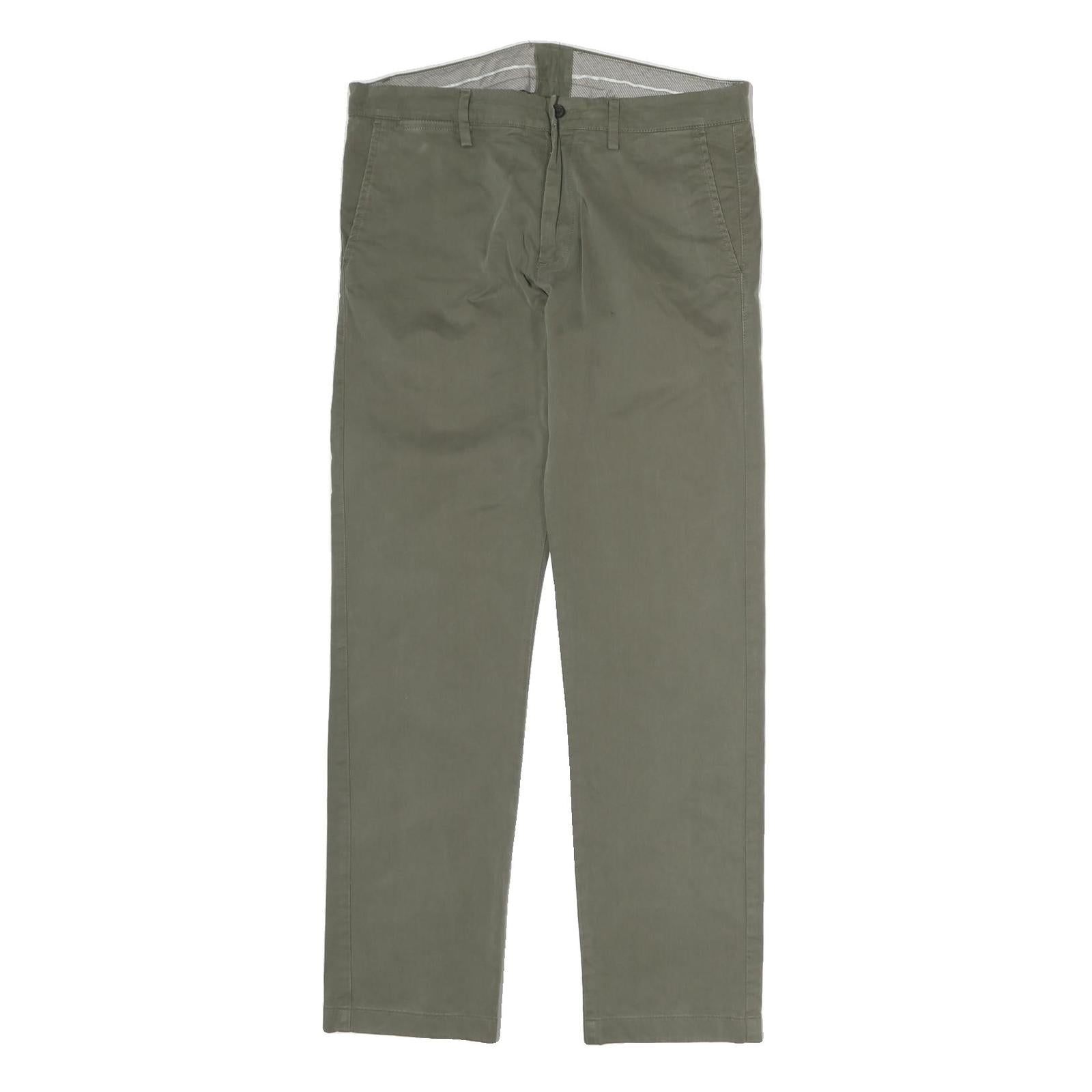 MARLBORO Mens Cotton Khaki Regular Straight Trousers W36 L31 Classic Zip Closure Refurbished - N/A refurbished available on Cerqular