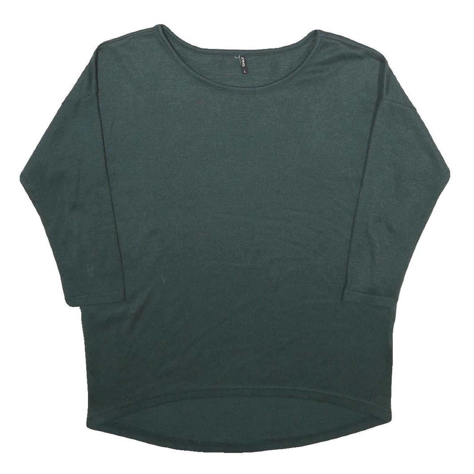 ONLY Womens Green Plain Round Neck Basic Knit Jumper S Lightweight Casual Refurbished - N/A refurbished available on Cerqular