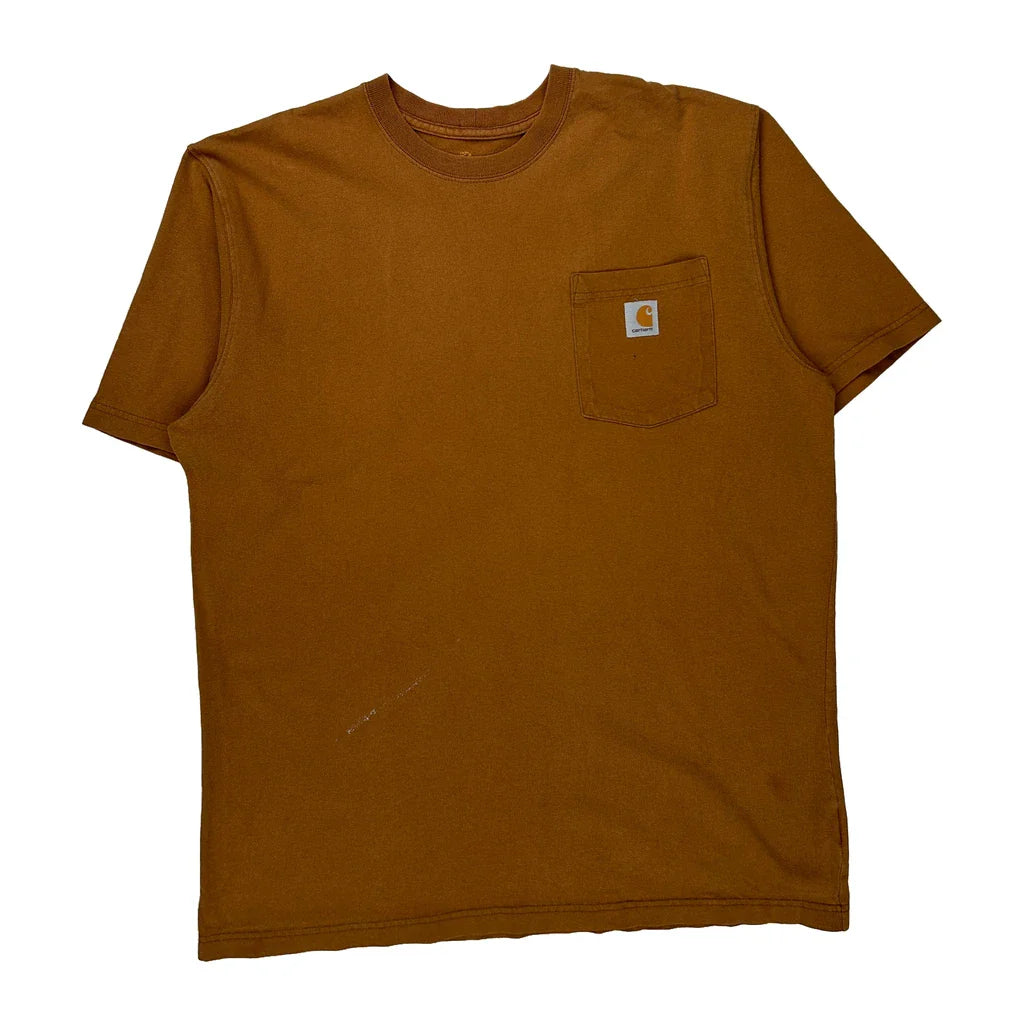Carhartt Tall T-Shirt - Large Brown Cotton Refurbished - Thrifted (note: this is a term often used to describe second- refurbished available on Cerqular