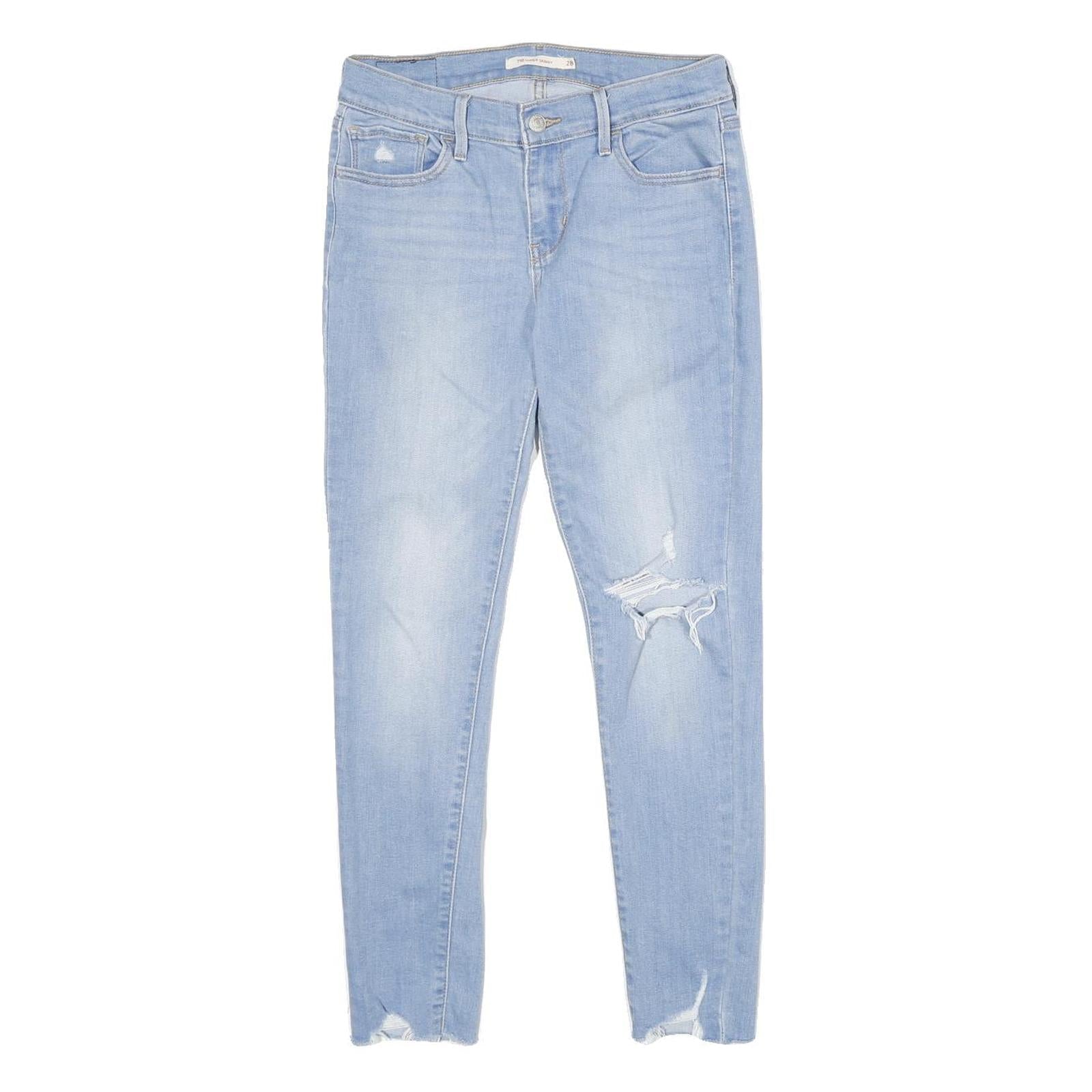 LEVI'S 710 Super Skinny Womens Jeans Blue Slim Denim Light W28 L28 Distressed Refurbished - N/A refurbished available on Cerqular