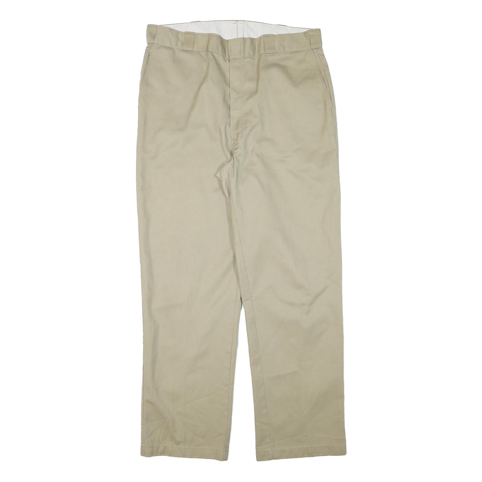 DICKIES Mens Regular Beige Cotton Blend Zip Trousers W36 L31 Workwear Classic Refurbished - N/A refurbished available on Cerqular