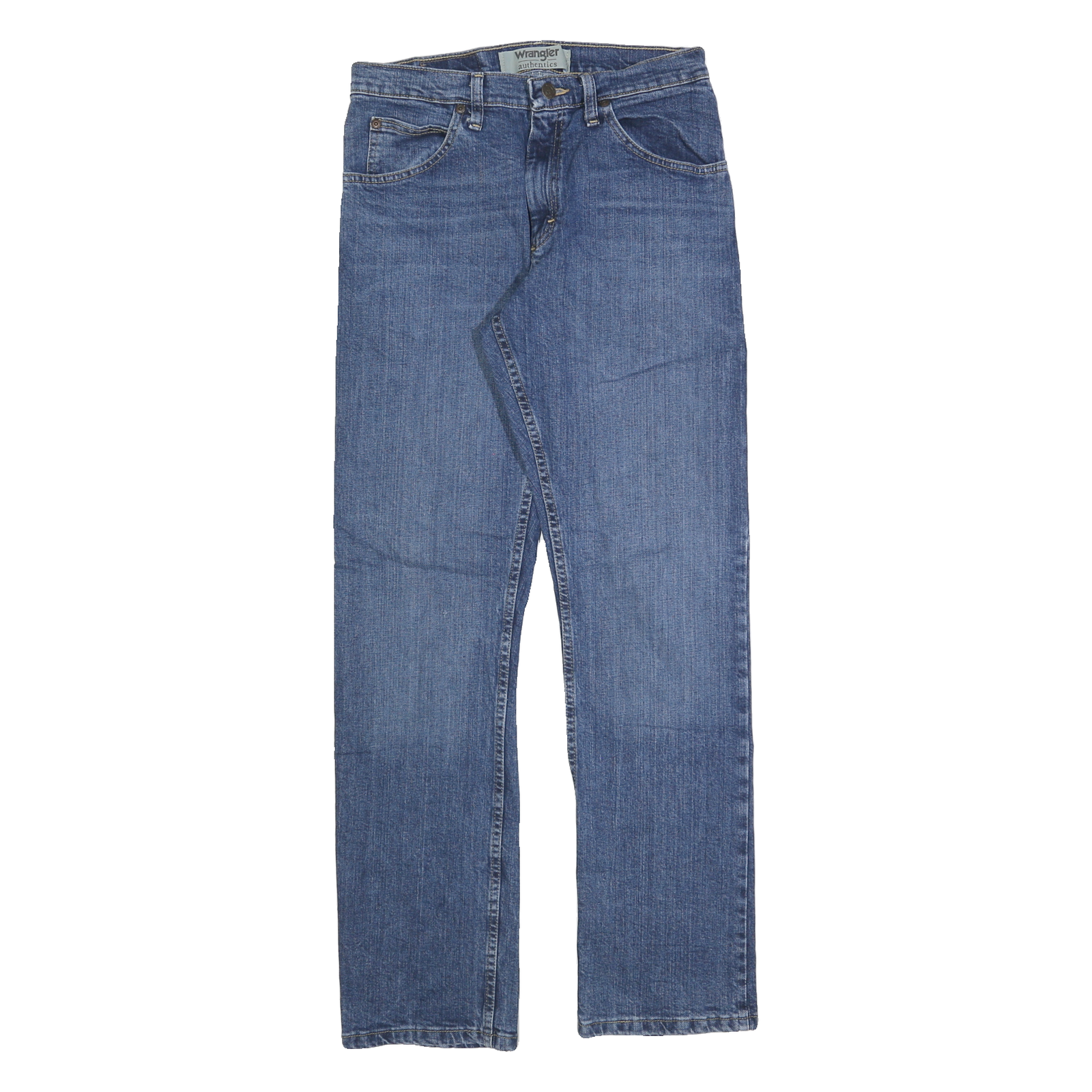 WRANGLER Mens Regular Fit Blue Cotton Denim Jeans W29 L32 Classic Zip Closure Refurbished - N/A refurbished available on Cerqular