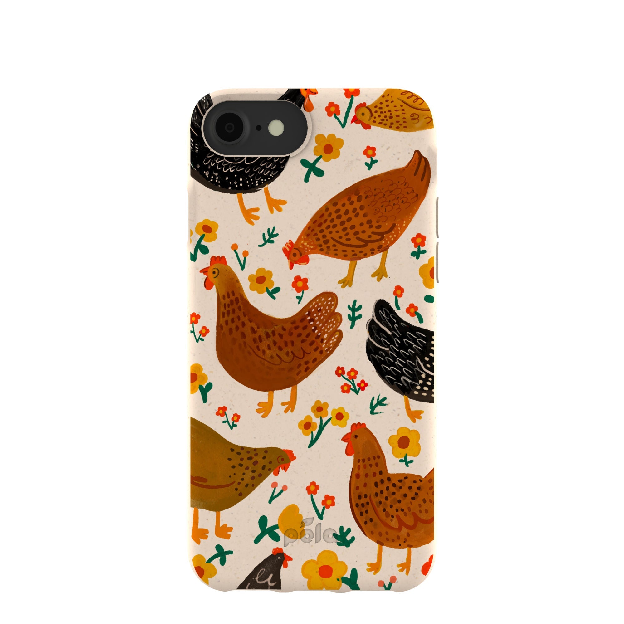 Seashell Chicken Garden iPhone 6/6s/7/8/SE Case Refurbished - Pela Case refurbished available on Cerqular