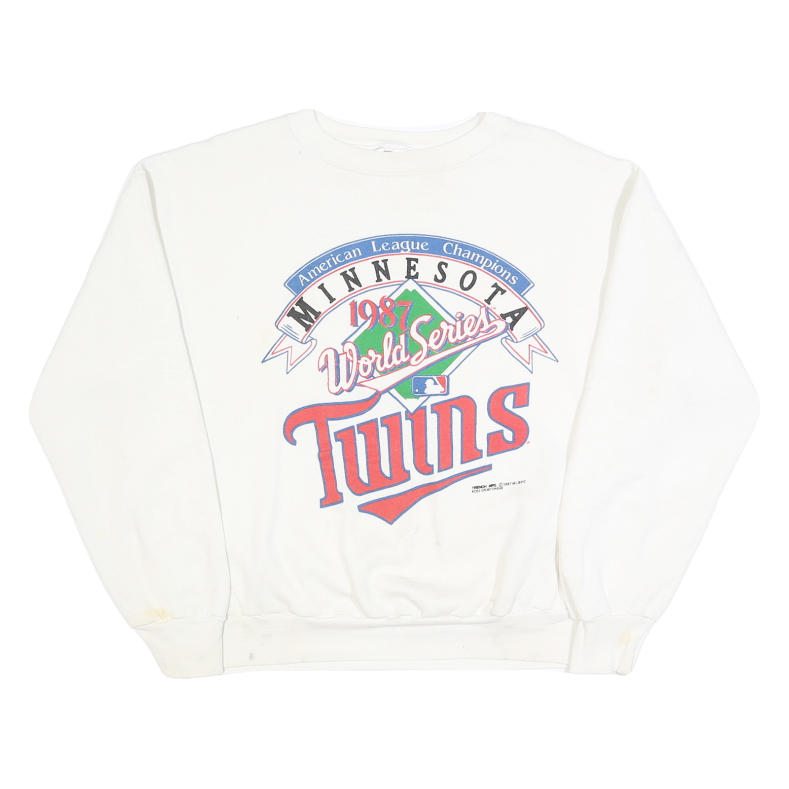 PRO KNIT Womens White Minnesota Twins Crew Neck XL 1987 World Series Sweatshirt Refurbished - N/A refurbished available on Cerqular
