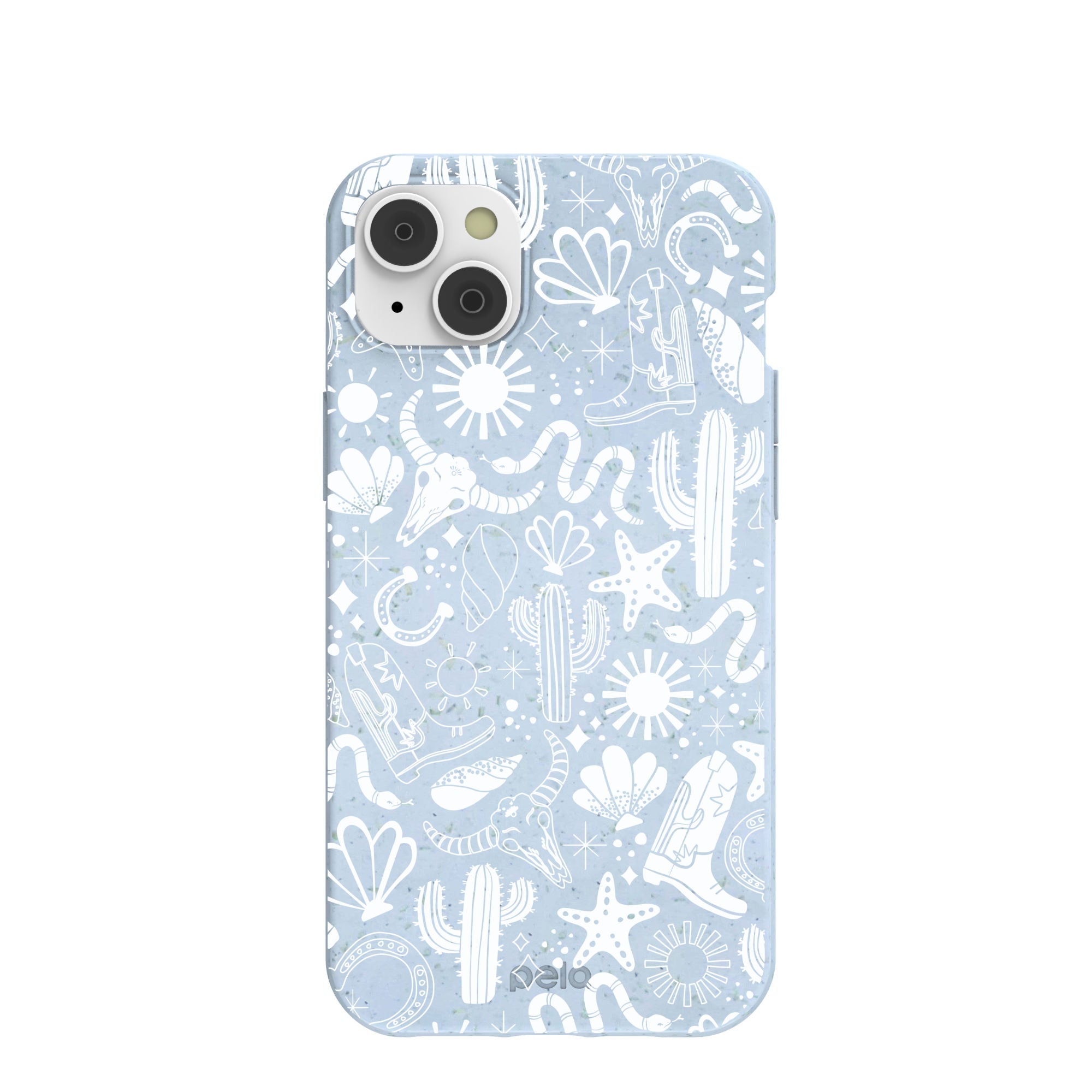 Powder Blue Coastal Rodeo iPhone 14 Plus Case Refurbished - Pela Case refurbished available on Cerqular