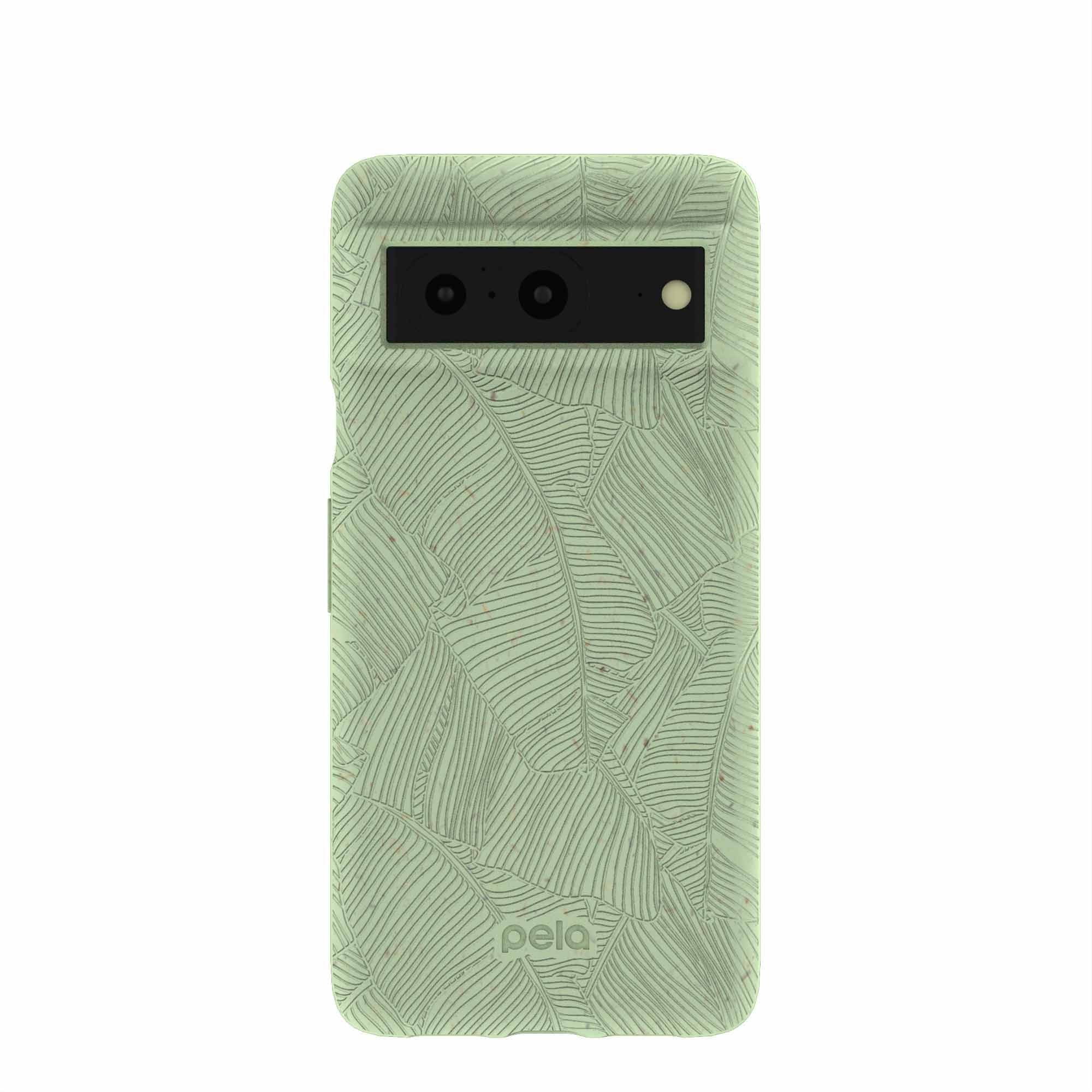 Sage Green Lushy Leaves Google Pixel 8 Case Refurbished - Pela Case refurbished available on Cerqular