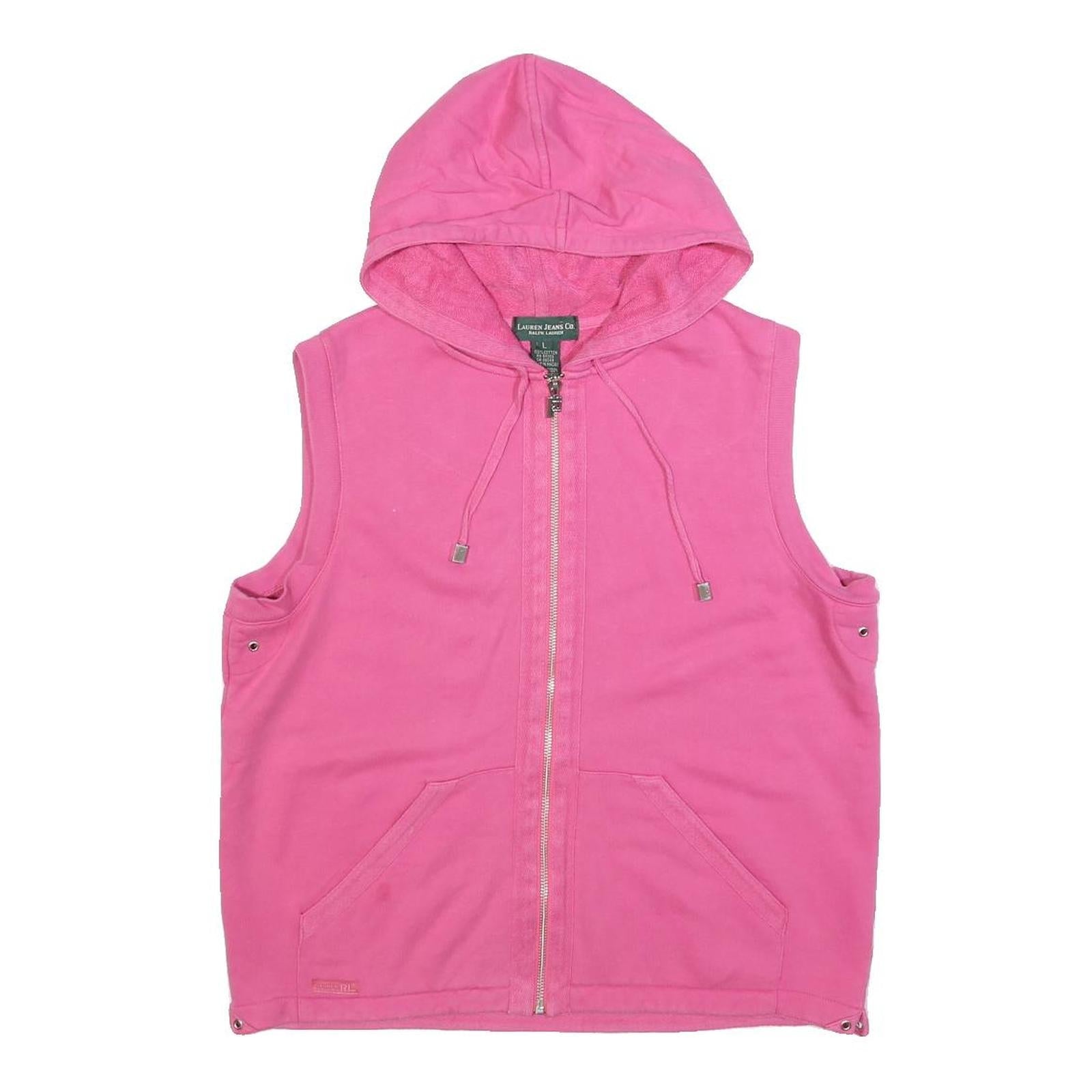 LAUREN RALPH LAUREN Womens Pink Sleeveless Full Zip Hoodie L Casual Cotton Blend Refurbished - N/A refurbished available on Cerqular