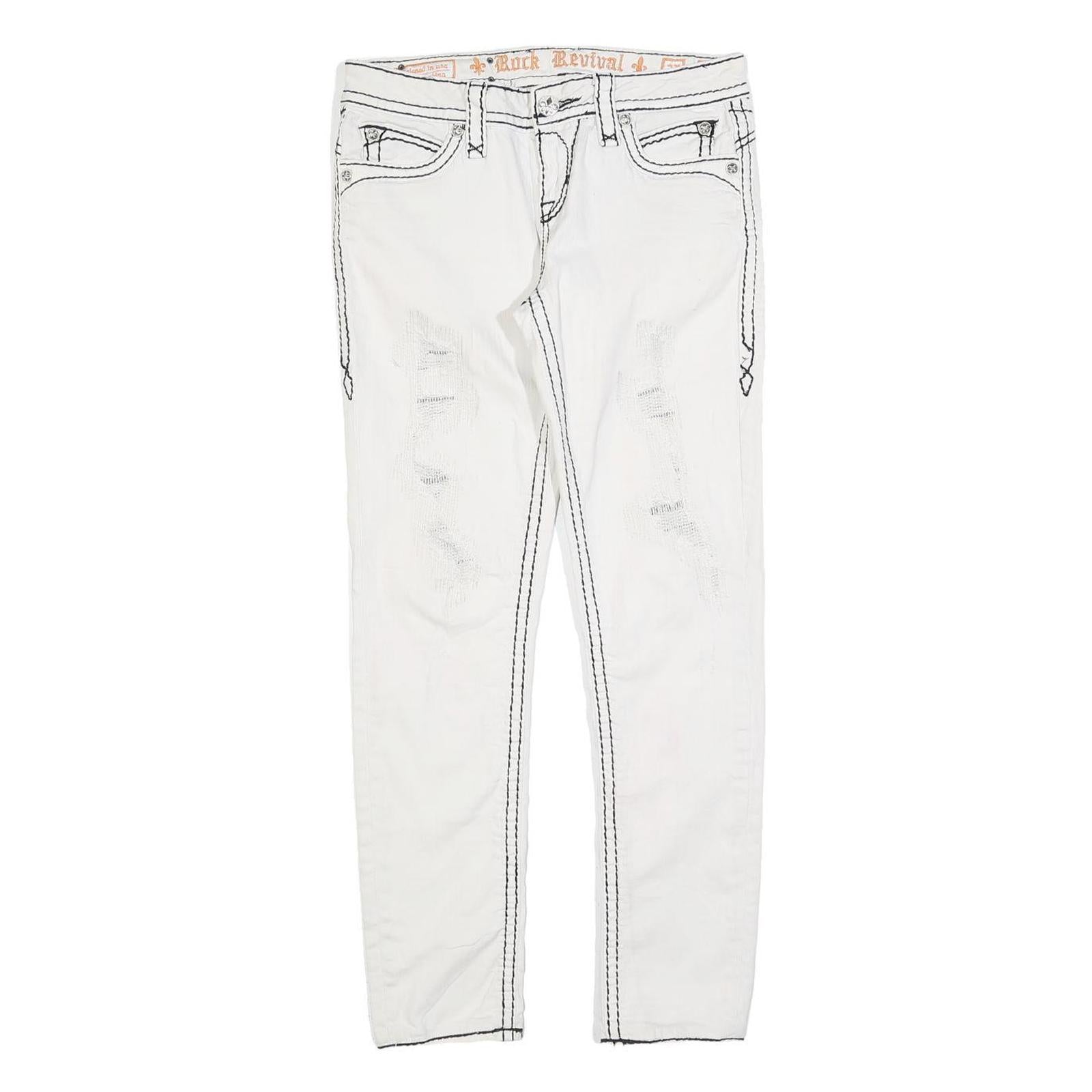 Buy ROCK REVIVAL Womens Jeans White Slim Skinny Denim W30 L30 Embroidered Back Refurbished - $71.49 ROCK REVIVAL Womens Jeans White Slim Skinny Denim W30 L30 Embroidered Back Refurbished - N/A refurbished available on Cerqular