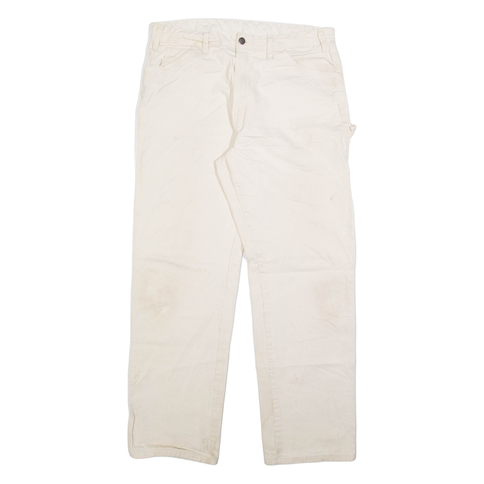 DICKIES Carpenter Mens Trousers Cream Regular Straight W34 L31 Refurbished - N/A refurbished available on Cerqular