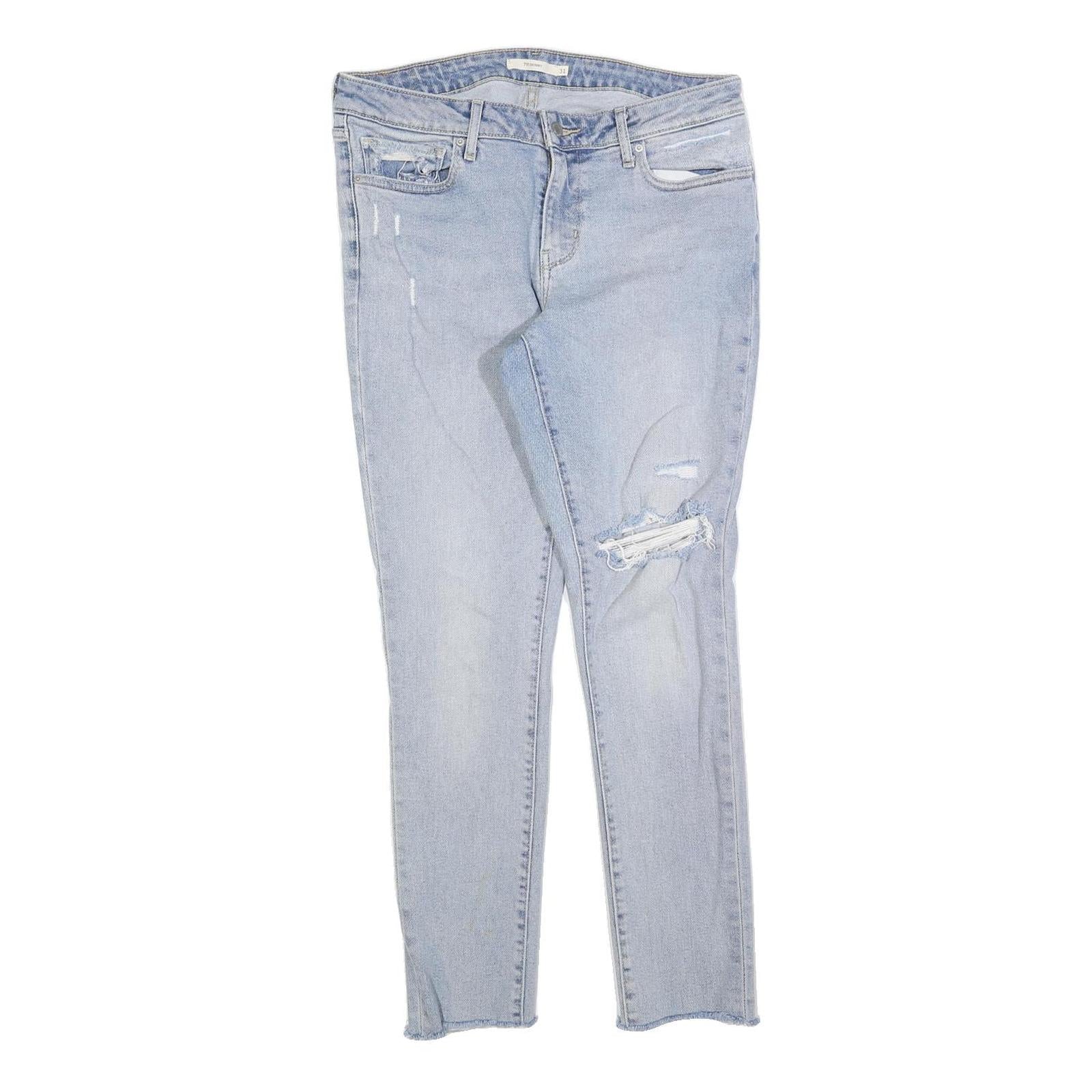 LEVI'S 711 Womens Slim Blue Denim Light W31 L28 Distressed Casual Jeans Refurbished - N/A refurbished available on Cerqular