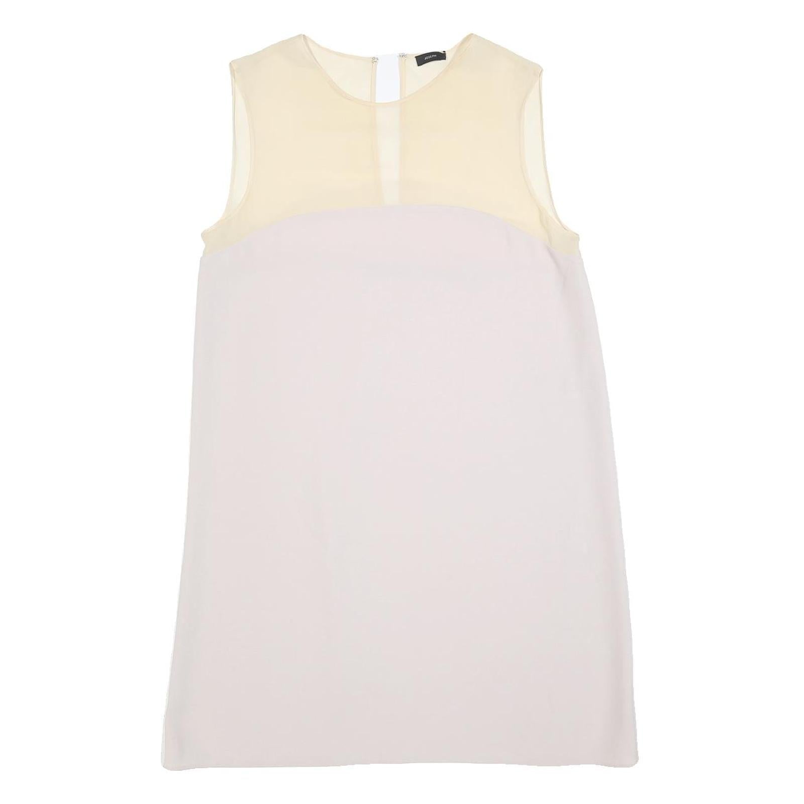 JOSEPH Womens Cream & White Sleeveless Shift Dress Polyester Blend Size L Refurbished - N/A refurbished available on Cerqular