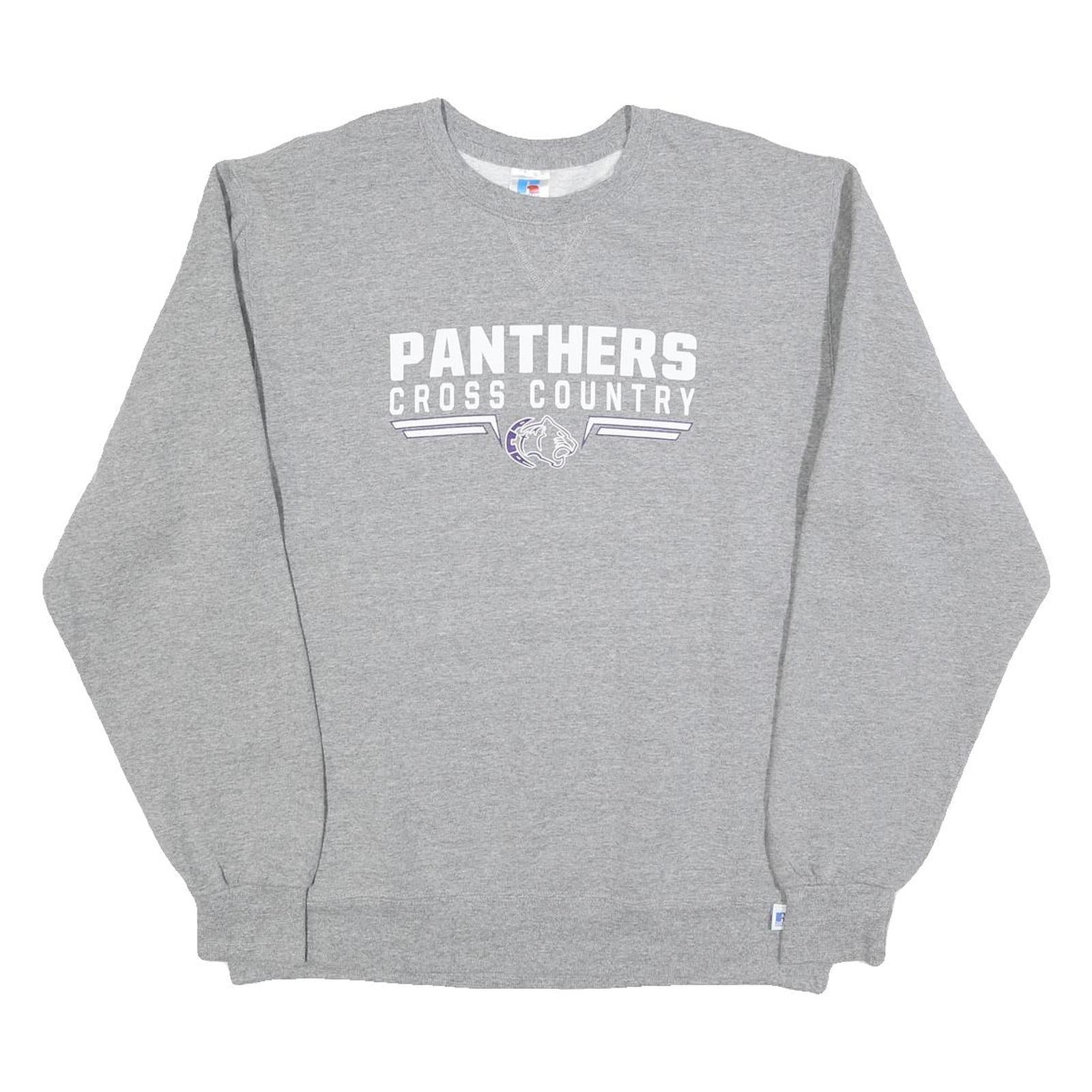 RUSSELL ATHLETIC Mens Grey Panthers Cross Country Crew Neck L Cotton Blend Refurbished - N/A refurbished available on Cerqular
