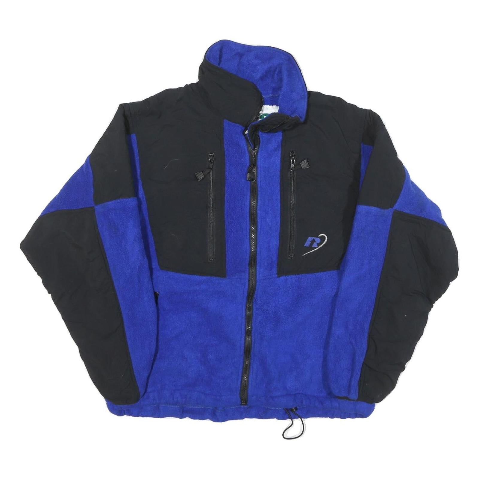 RUBICON Mens Blue & Black Lightweight Zip Fleece Jacket M Polyester Blend Refurbished - N/A refurbished available on Cerqular