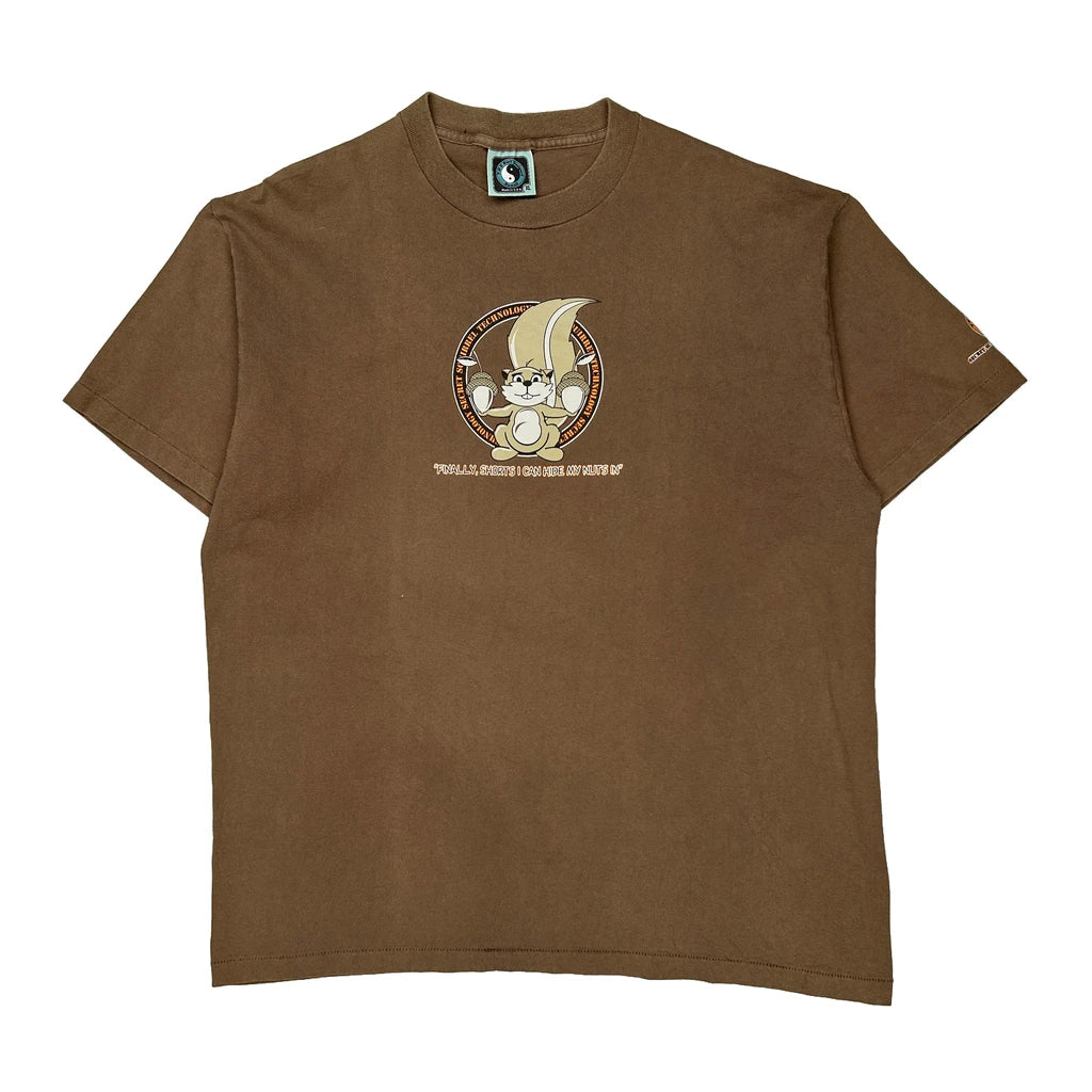 Hawaii Unbranded Cartoon T-Shirt - XL Brown Cotton Refurbished - Thrifted (note: this is a term often used to describe second- refurbished available on Cerqular