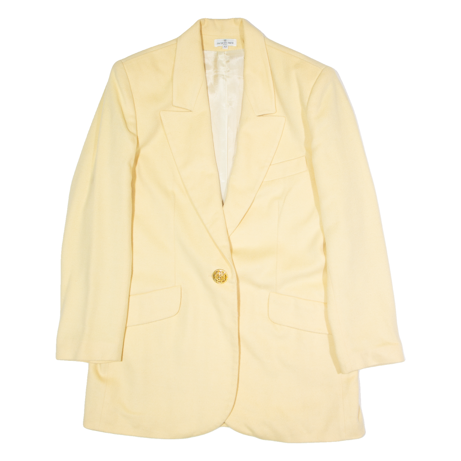 JACQUES FATH Womens Blazer Jacket Yellow 90s UK 14 Refurbished - N/A refurbished available on Cerqular
