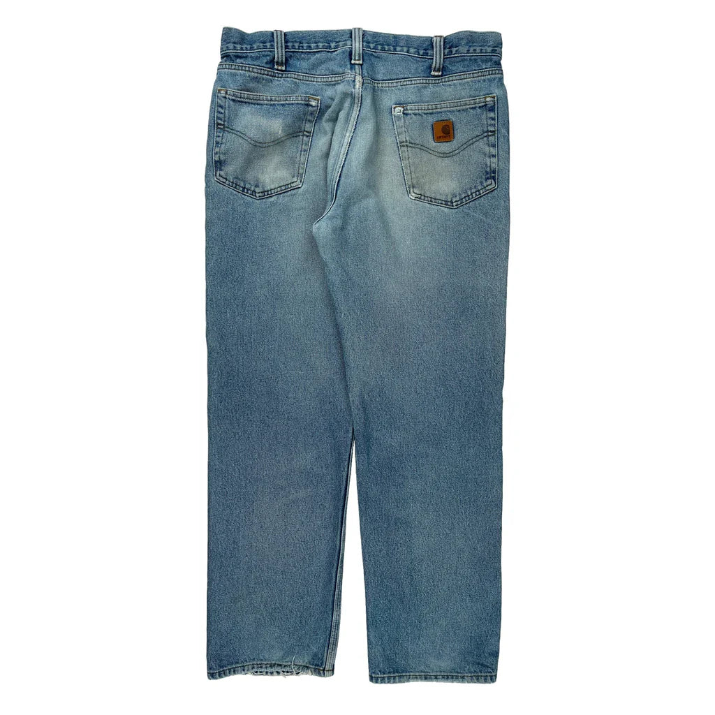 Buy Carhartt Jeans - 34W 32L Light Wash Cotton Refurbished - $49.57 Carhartt Jeans - 34W 32L Light Wash Cotton Refurbished - Thrifted (note: this is a term often used to describe second- refurbished available on Cerqular