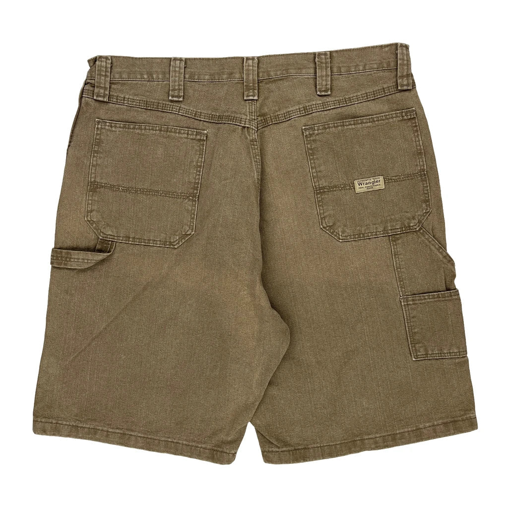 Wrangler Carpenter Shorts - 38W 10L Brown Cotton Refurbished - Thrifted (note: this is a term often used to describe second- refurbished available on Cerqular