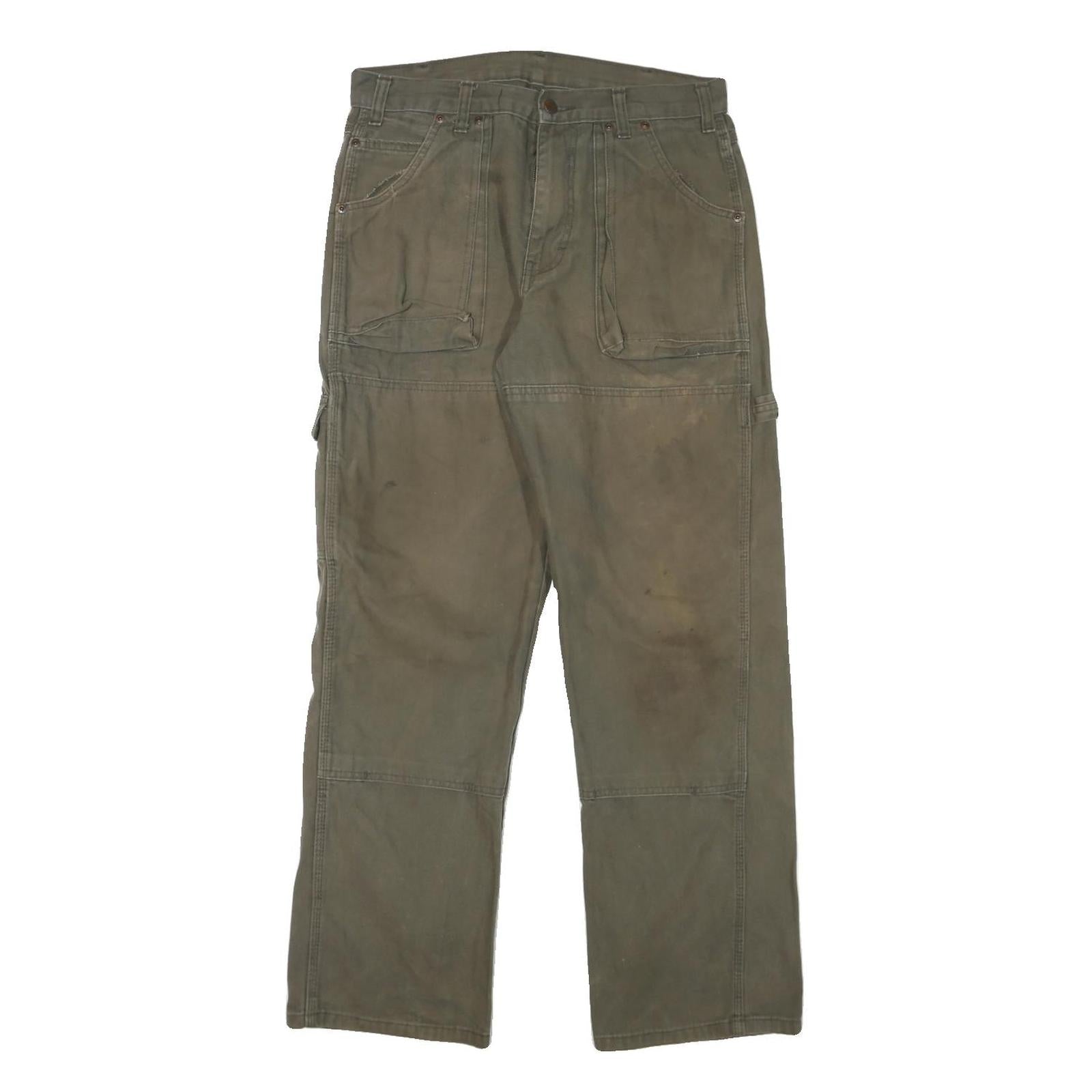 DICKIES Mens Cotton Blend Green Regular Straight Trousers W30 L31 Workwear Zip Refurbished - N/A refurbished available on Cerqular