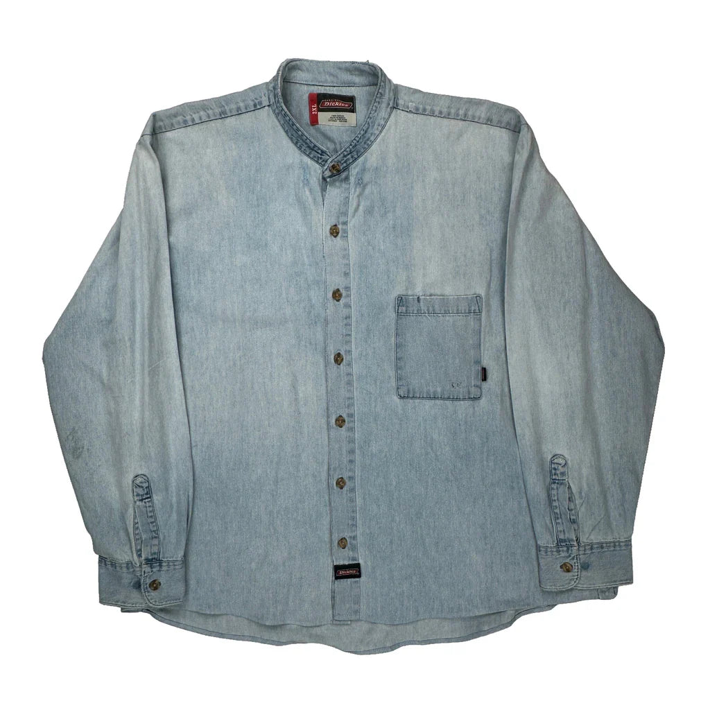 Dickies Denim Shirt - 2XL Light Wash Cotton Refurbished - Thrifted (note: this is a term often used to describe second- refurbished available on Cerqular