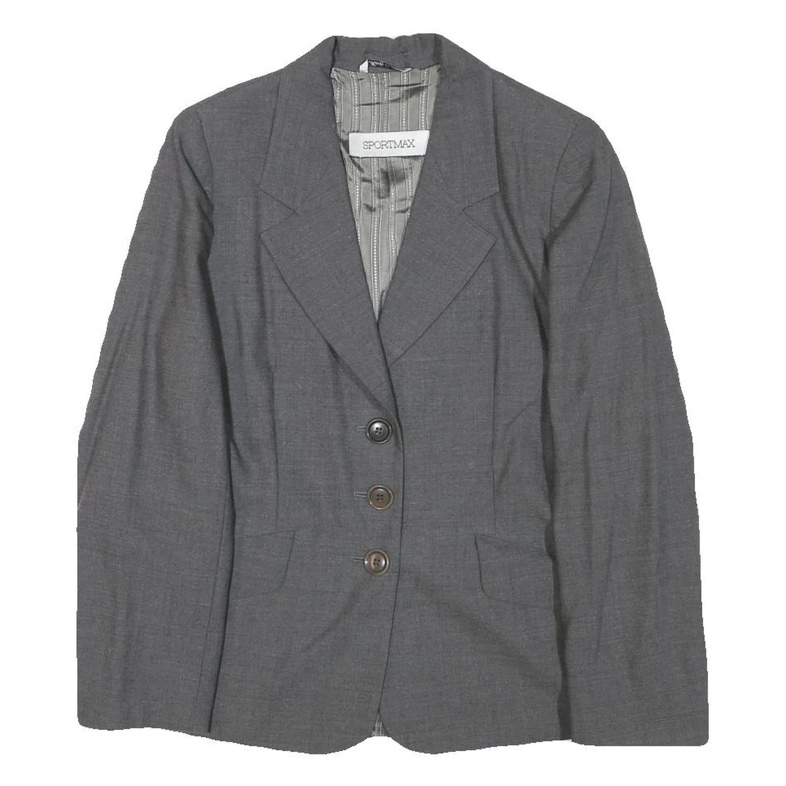 Buy SPORTMAX Womens Grey Wool Blazer Jacket M Woven Tailored Button Closure Refurbished - $48.09 SPORTMAX Womens Grey Wool Blazer Jacket M Woven Tailored Button Closure Refurbished - N/A refurbished available on Cerqular