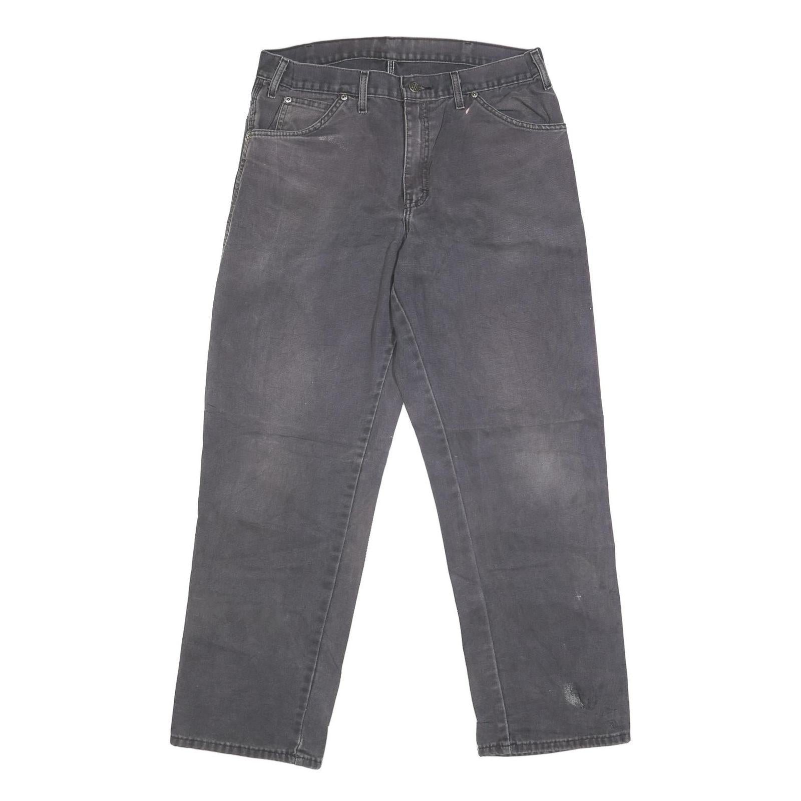 DICKIES Mens Regular Fit Grey Denim Jeans W34 L31 Workwear Straight Leg Zip Refurbished - N/A refurbished available on Cerqular