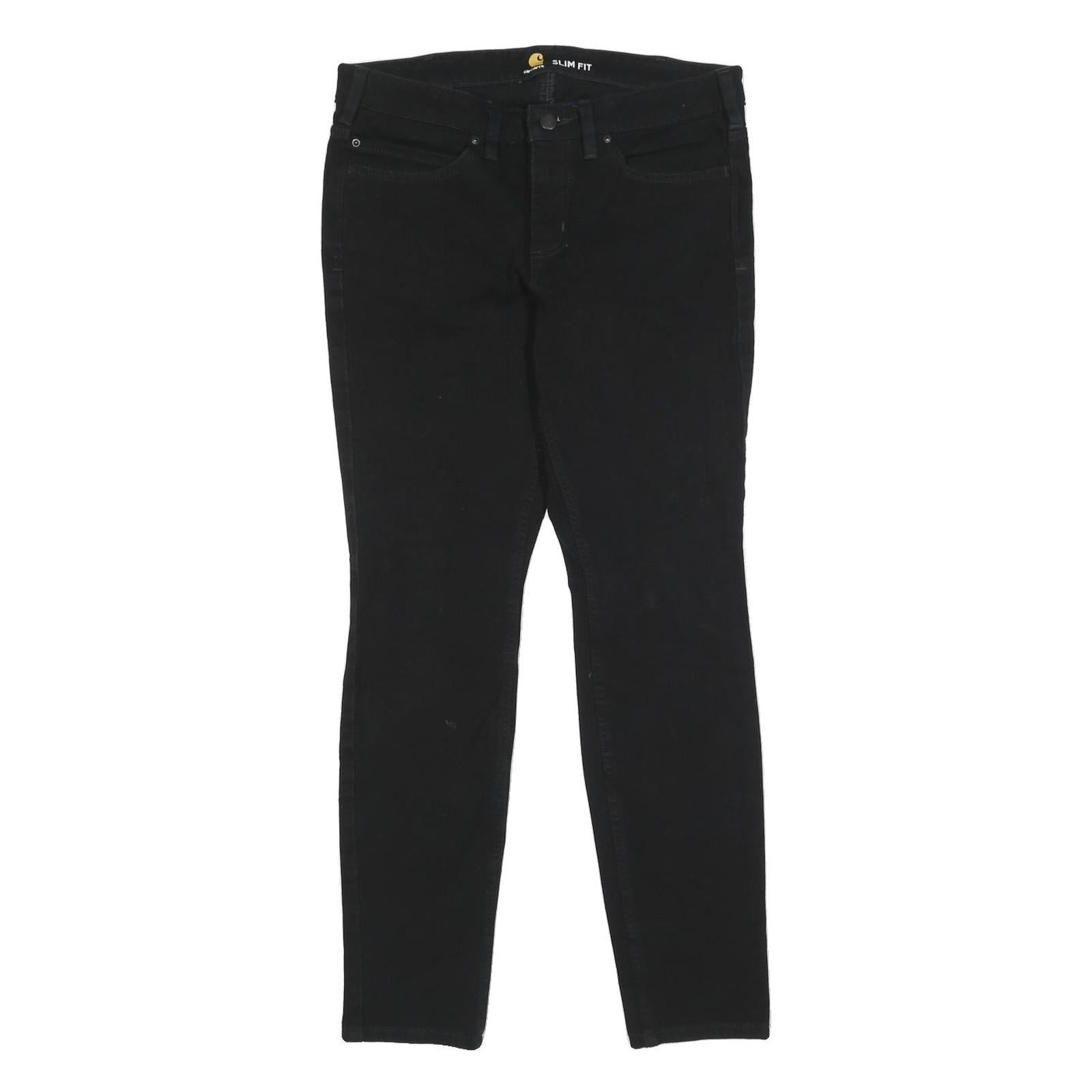 CARHARTT Mens Cotton Blend Black Slim Fit Skinny Trousers W30 L28 Zip Closure Refurbished - N/A refurbished available on Cerqular
