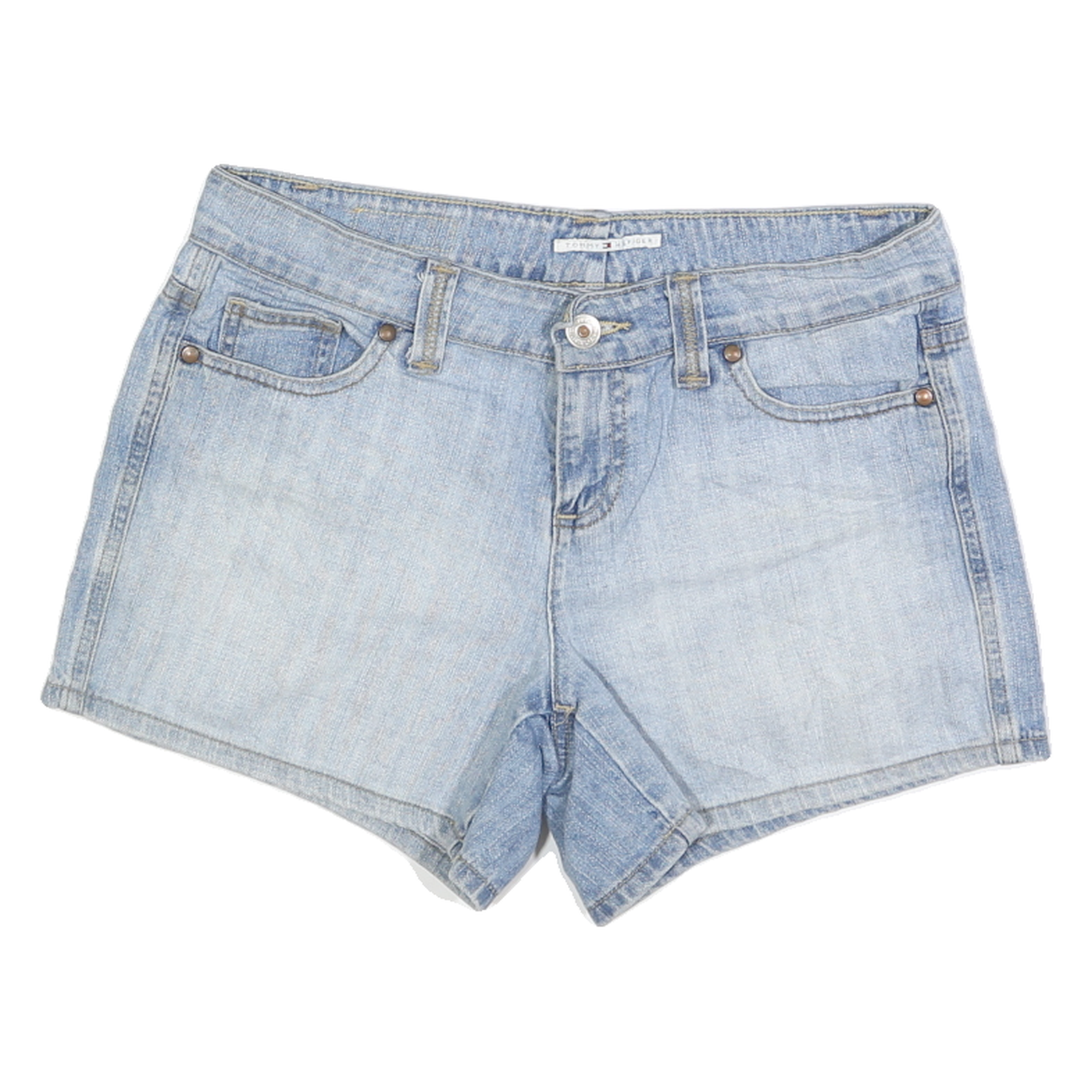 TOMMY HILFIGER Womens Shorts Blue Casual Denim M W30 Button Fastening Five Refurbished - N/A refurbished available on Cerqular