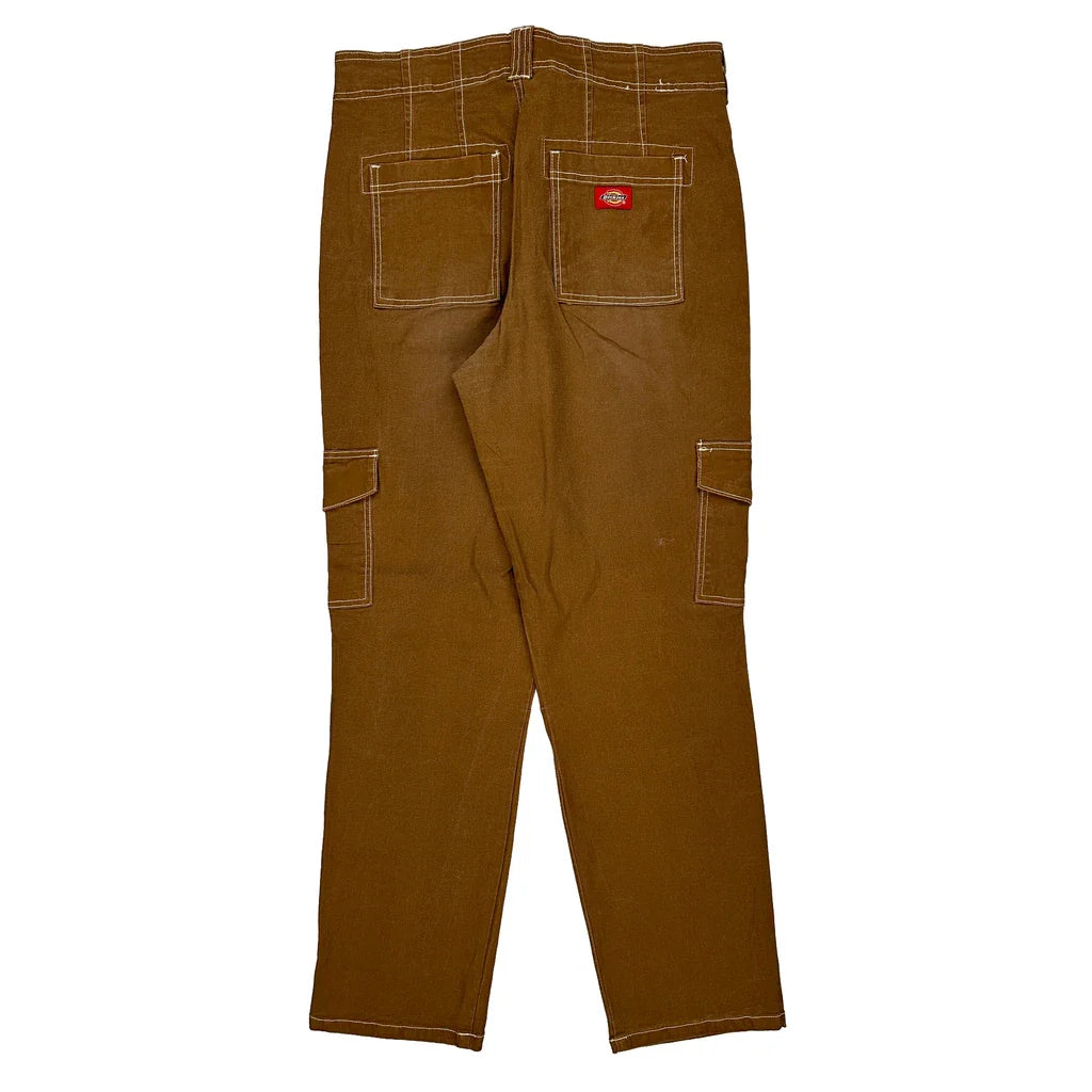 Dickies Cargo Trousers - 31W UK 14 Brown Cotton Refurbished - Thrifted (note: this is a term often used to describe second- refurbished available on Cerqular