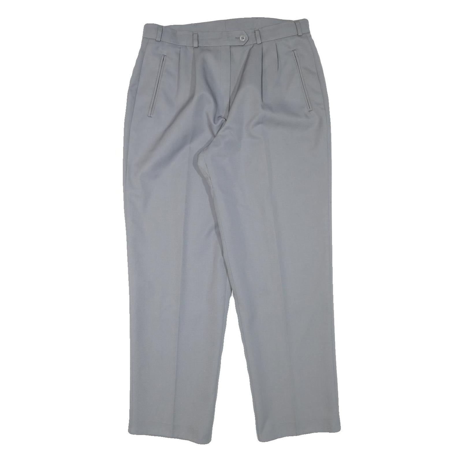 Womens Relaxed Fit Wool Blend Grey Trousers W32 L29 Zip Closure Elegant Refurbished - N/A refurbished available on Cerqular