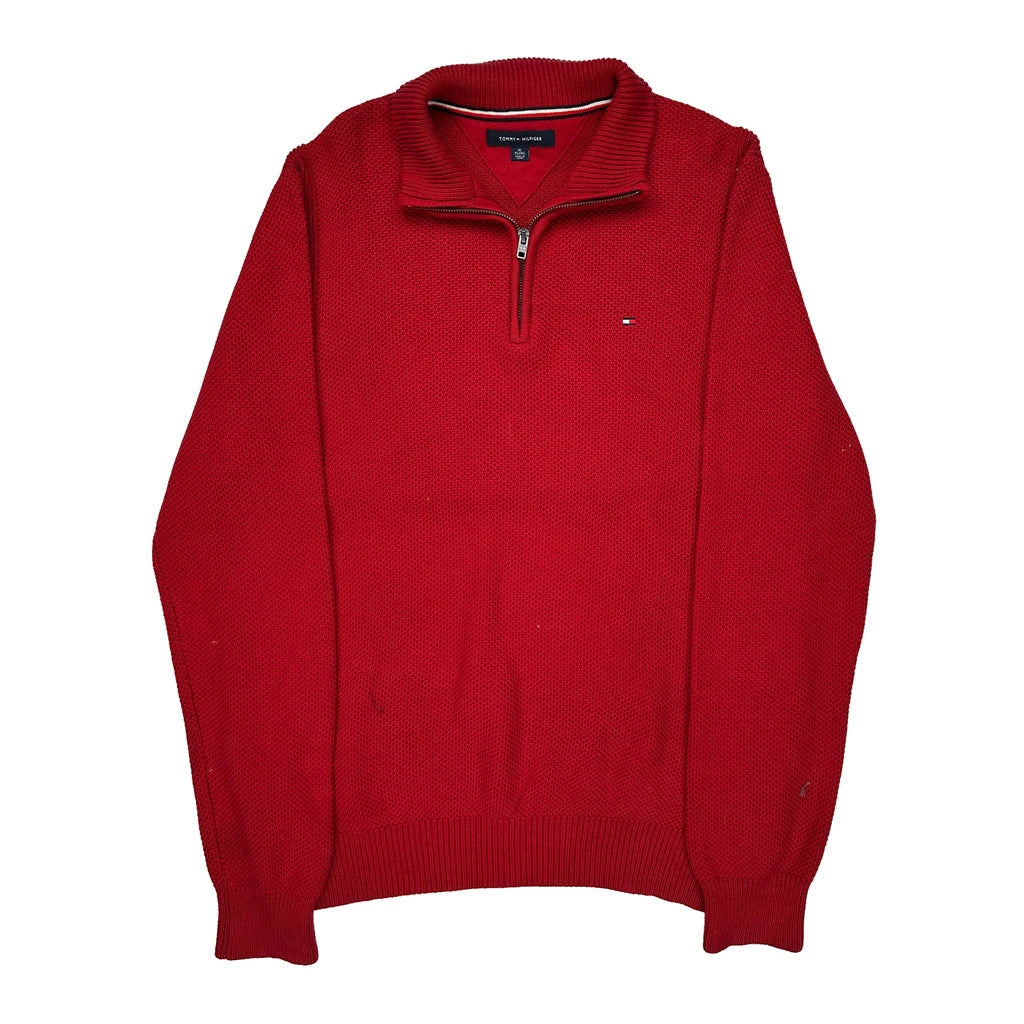 Tommy Hilfiger Jumper - XL Red Cotton Refurbished - Thrifted (note: this is a term often used to describe second- refurbished available on Cerqular