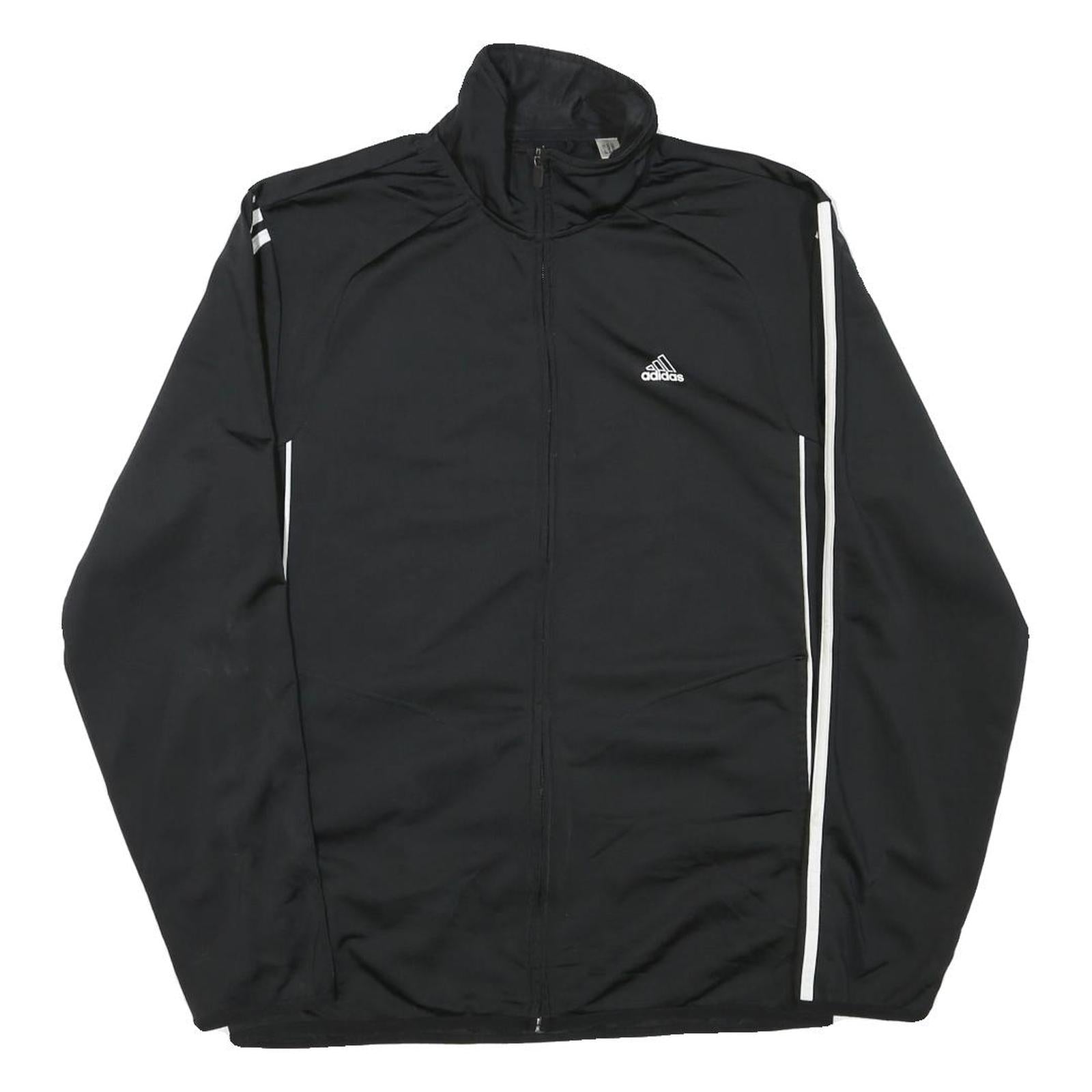 ADIDAS Mens Black & White Zip Jacket M Polyester Blend Track Sportswear Refurbished - N/A refurbished available on Cerqular