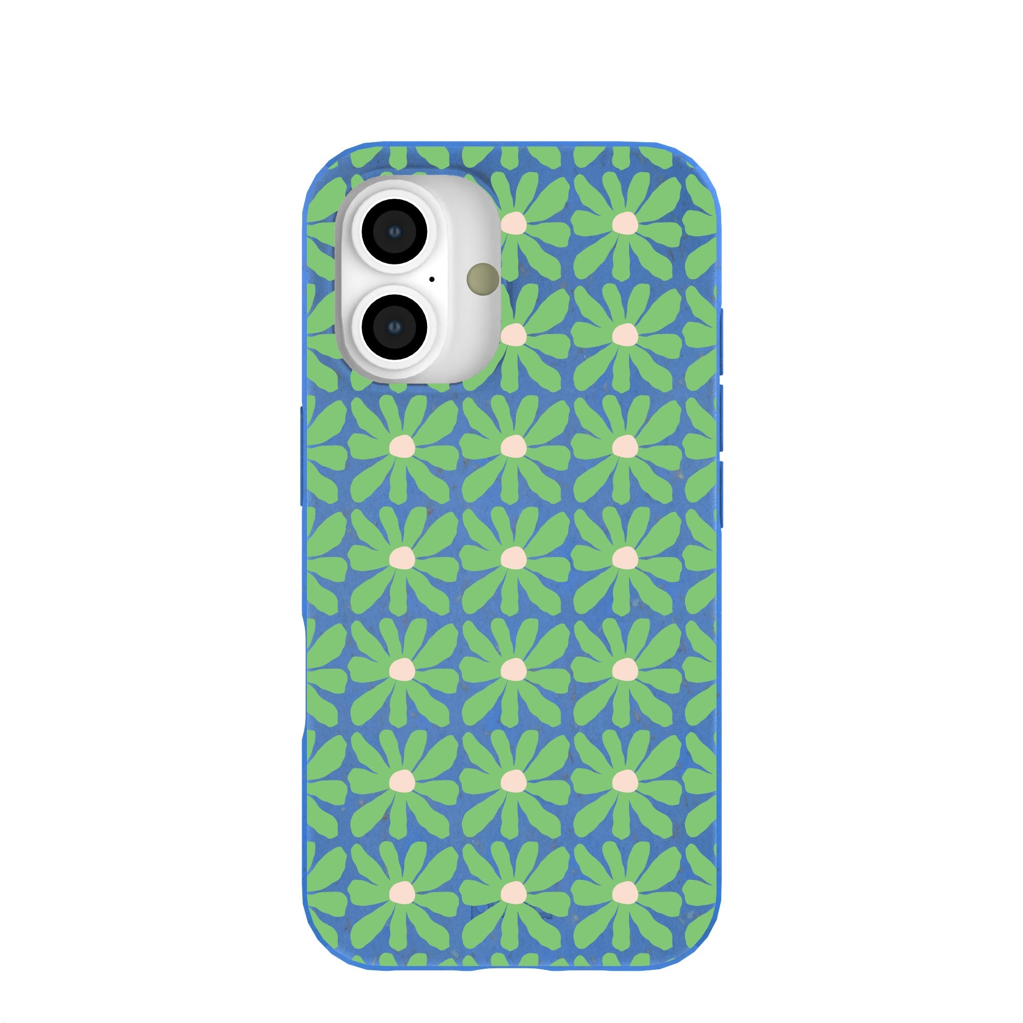Electric Blue Flower Child iPhone 16 Case Refurbished - Pela Case refurbished available on Cerqular