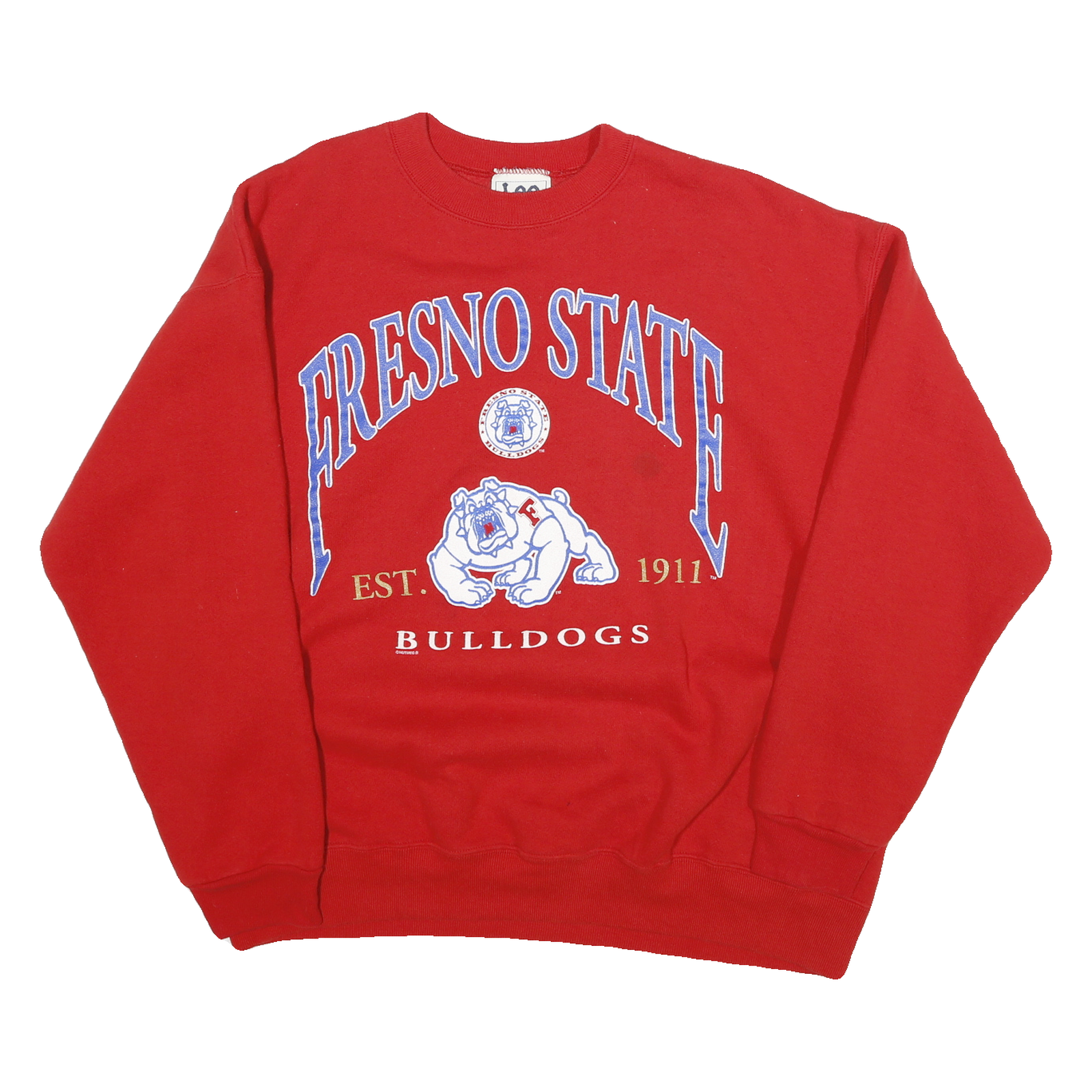 LEE Mens Red Fresno State Crew Neck XL Bulldogs Cotton Sweatshirt Refurbished - N/A refurbished available on Cerqular
