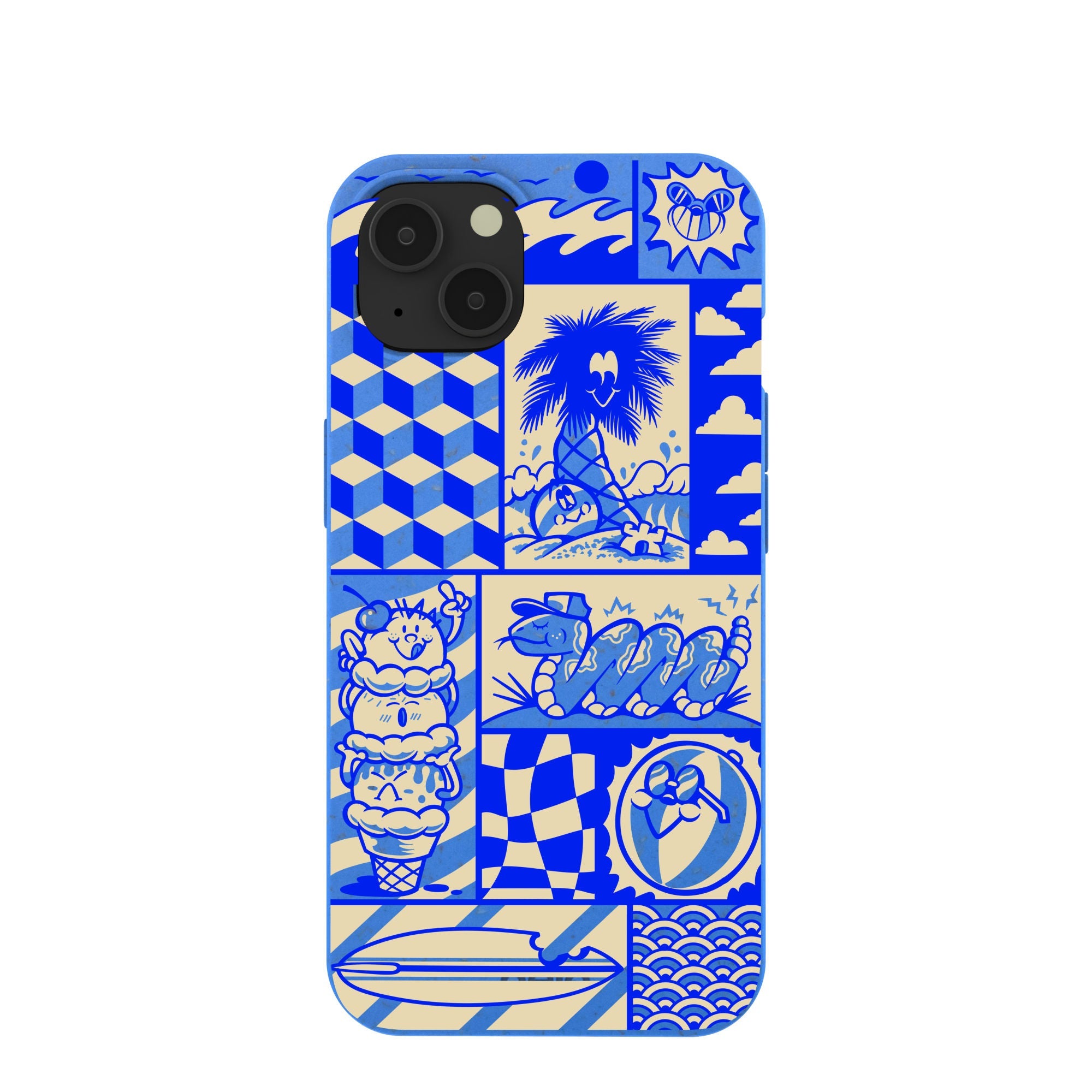 Electric Blue Summer Blues iPhone 13 Case Refurbished - Pela Case refurbished available on Cerqular