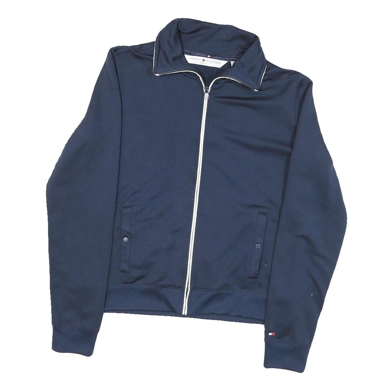 TOMMY JEANS Mens Blue Navy Track Jacket L Polyester Blend Zip Casual Sports Refurbished - N/A refurbished available on Cerqular