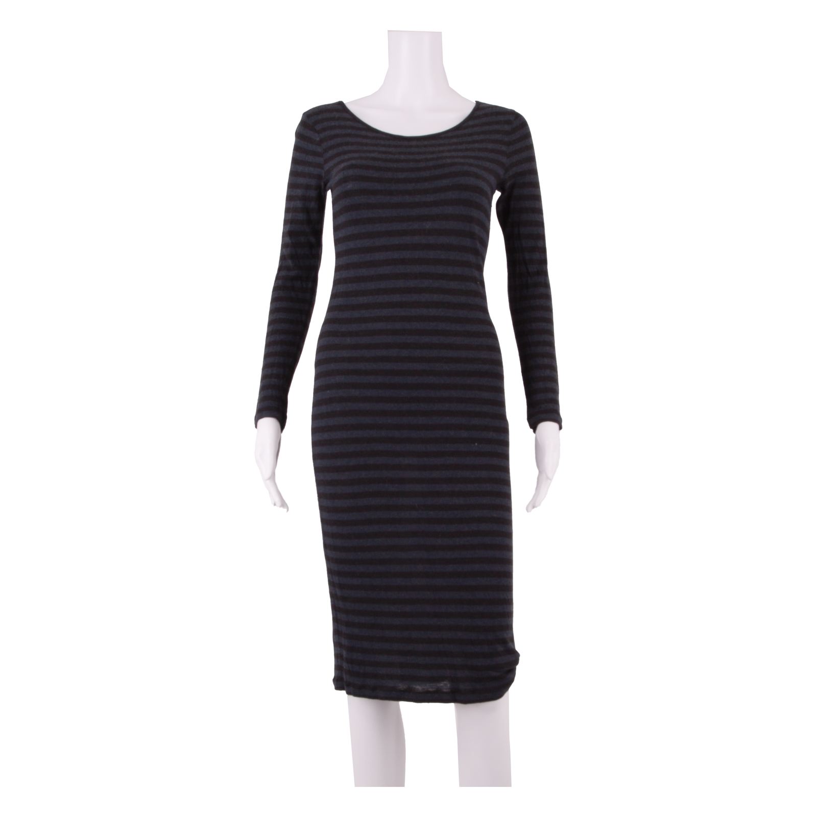 GANNI Womens Bodycon Dress Blue Striped Long Sleeve Midi S Refurbished - N/A refurbished available on Cerqular