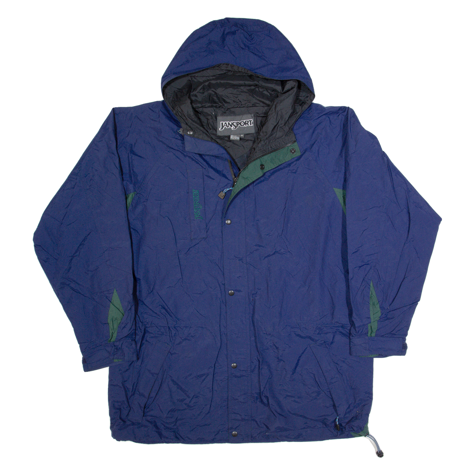 JANSPORT Mens Rain Jacket Blue Hooded XL Refurbished - N/A refurbished available on Cerqular
