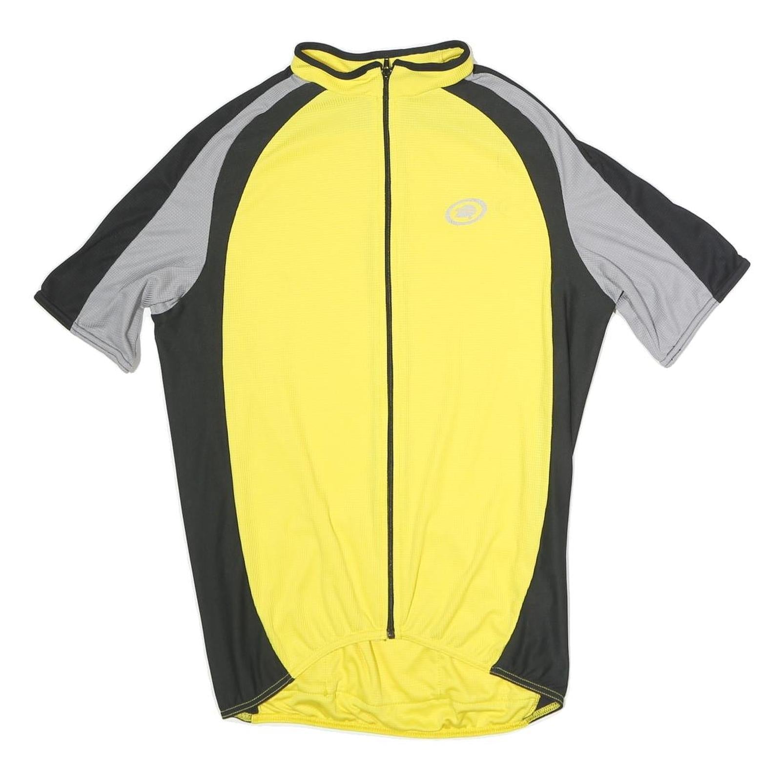 ULTRA Mens Yellow & Grey Modern T-Shirt L Short Sleeve Zip Neck Cycling Sports Refurbished - N/A refurbished available on Cerqular