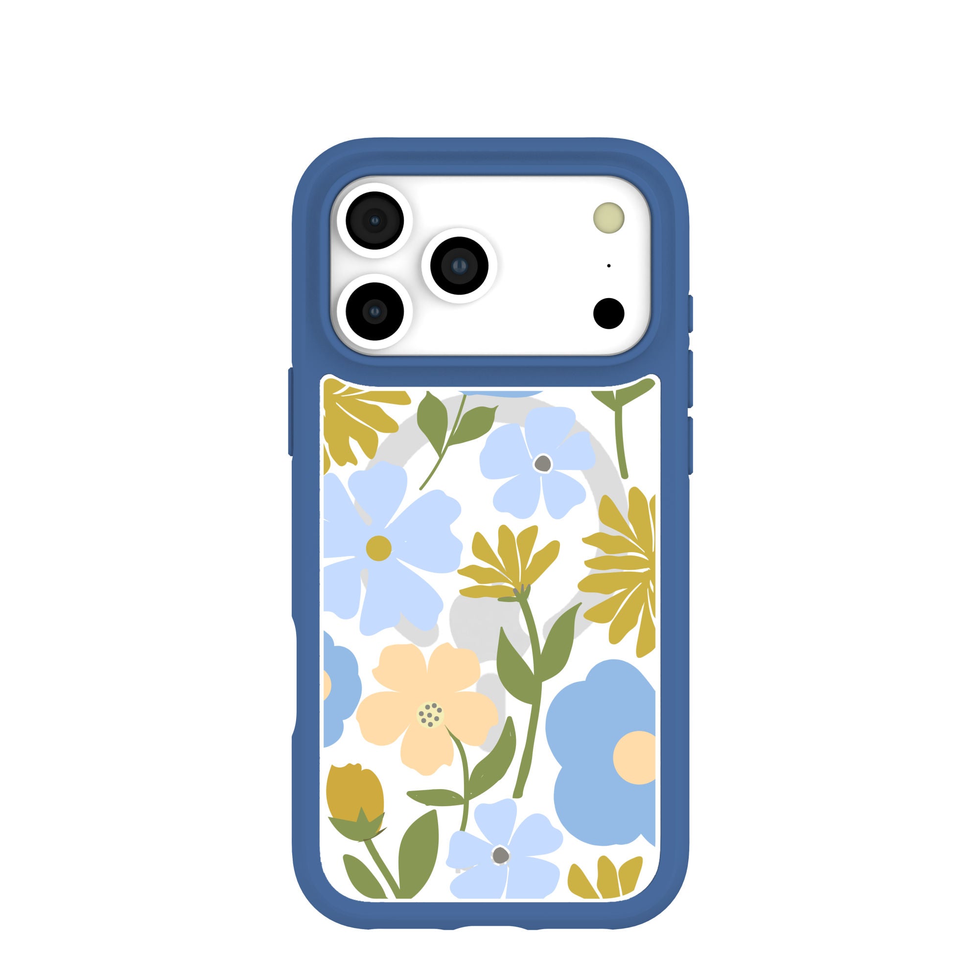 Clear Blossom Trail iPhone 17 Pro Max Case With True Blue Ridge (MagSafe included) Refurbished - Pela Case refurbished available on Cerqular