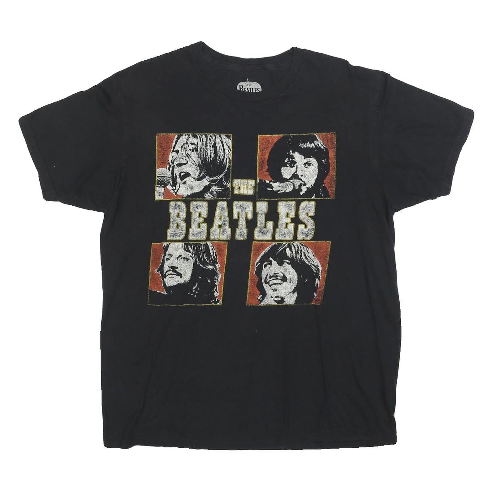 THE BEATLES Mens Black Graphic T-Shirt L Short Sleeve Crew Neck Band Vintage Refurbished - N/A refurbished available on Cerqular