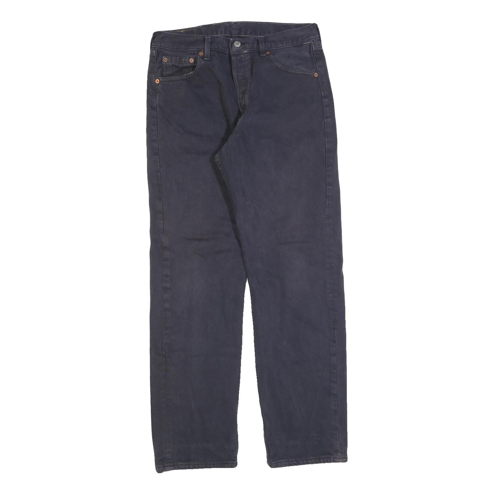 LEVI'S 501 Mens Jeans Black Regular Straight Denim W30 L32 Classic Button Fly Refurbished - N/A refurbished available on Cerqular